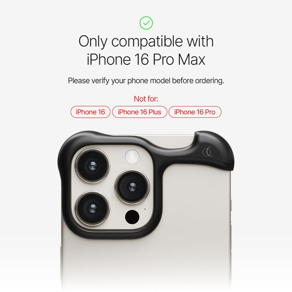 Arc Pulse Compatible with iPhone 16 Pro Max Phone Case (2024), Minimalist Protective Shock Absorption Aerospace Grade Aluminum Shells + Elastomer Inlays Easy Fit 6.9 inch (Aluminum Matte Black)