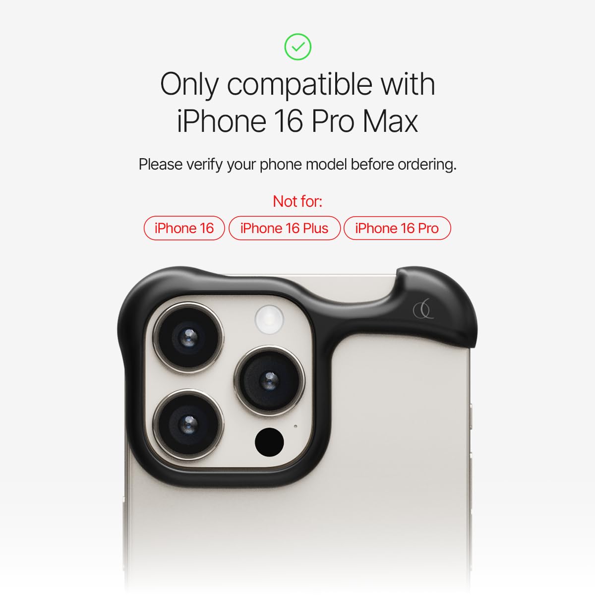 Arc Pulse Compatible with iPhone 16 Pro Max Phone Case (2024), Minimalist Protective Shock Absorption Aerospace Grade Aluminum Shells + Elastomer Inlays Easy Fit 6.9 inch (Aluminum Matte Black)