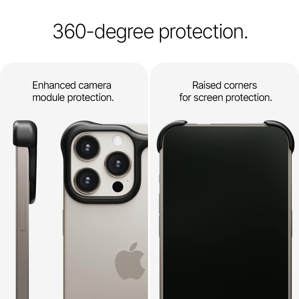 Arc Pulse Compatible with iPhone 16 Pro Max Phone Case (2024), Minimalist Protective Shock Absorption Aerospace Grade Aluminum Shells + Elastomer Inlays Easy Fit 6.9 inch (Aluminum Matte Black)