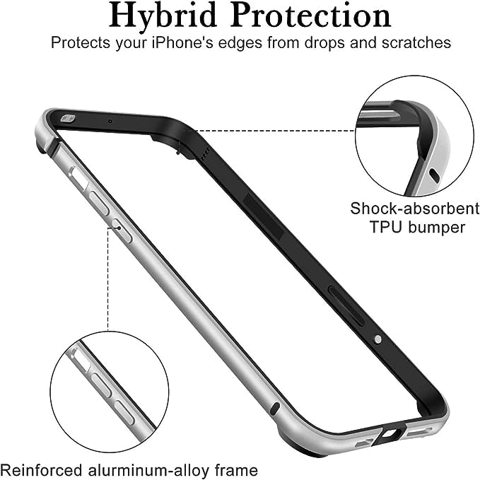 New Aluminum Frame Metal Bumper Frame Slim Hard Case Cover for iPhone17/Pro MAX, Metal Frame with Soft Inner Bumper, Raised Edge Protection (Black, for iPhone17Pro Max)