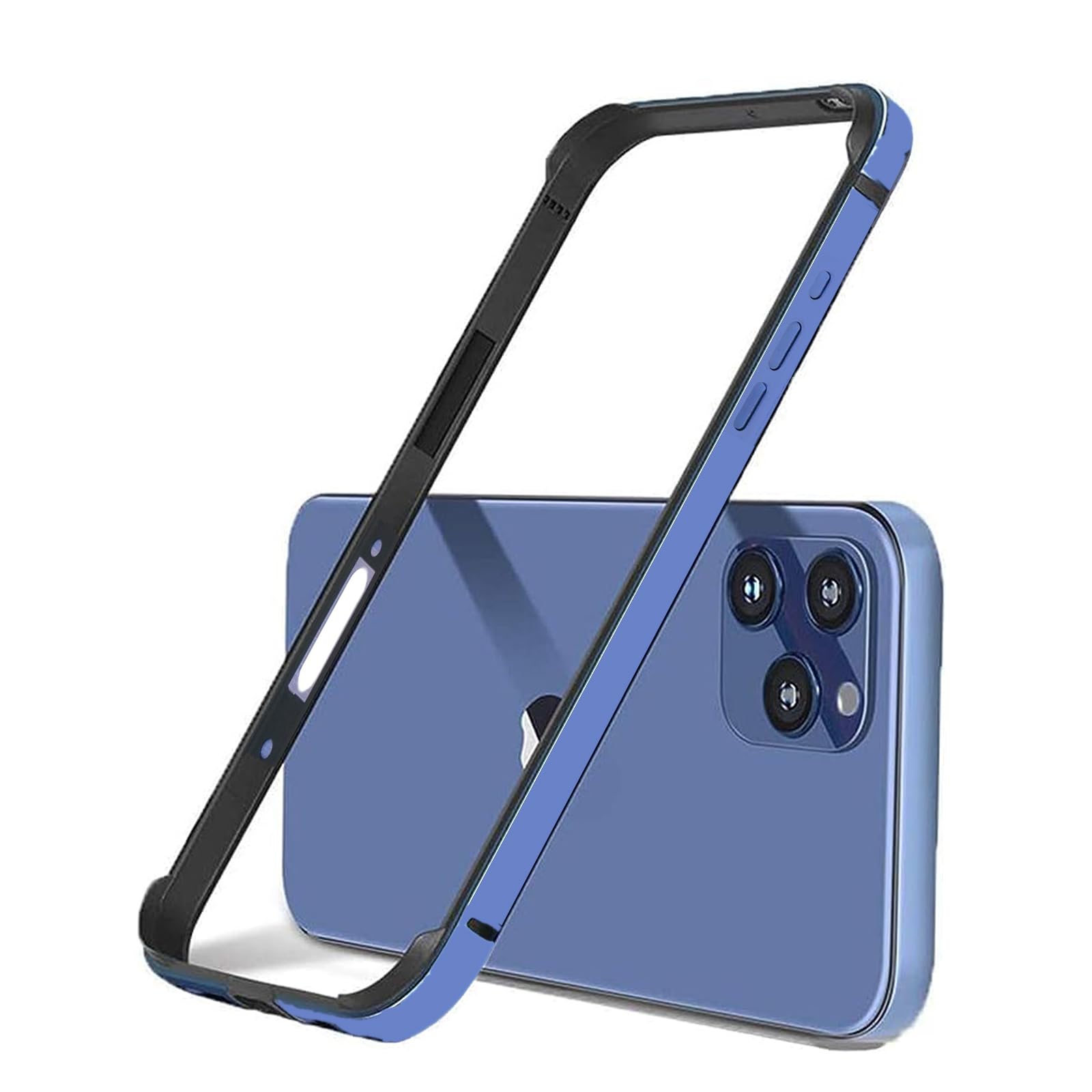 New Aluminum Frame Metal Bumper Frame Slim Hard Case Cover for iPhone17/Pro MAX, Metal Frame with Soft Inner Bumper, Raised Edge Protection (Black, for iPhone17Pro Max)