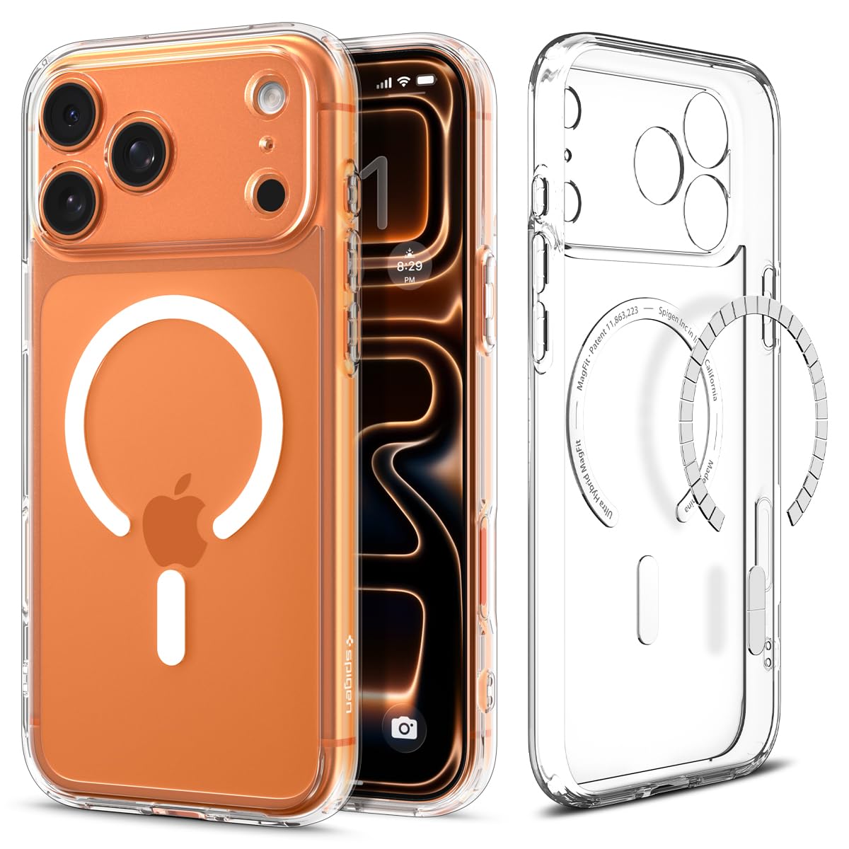 Spigen for iPhone 17 Pro Max Case, Ultra Hybrid MagFit [TPU Covered Camera Control] [Anti-Yellowing] [Compatible with Magsafe] - Clear