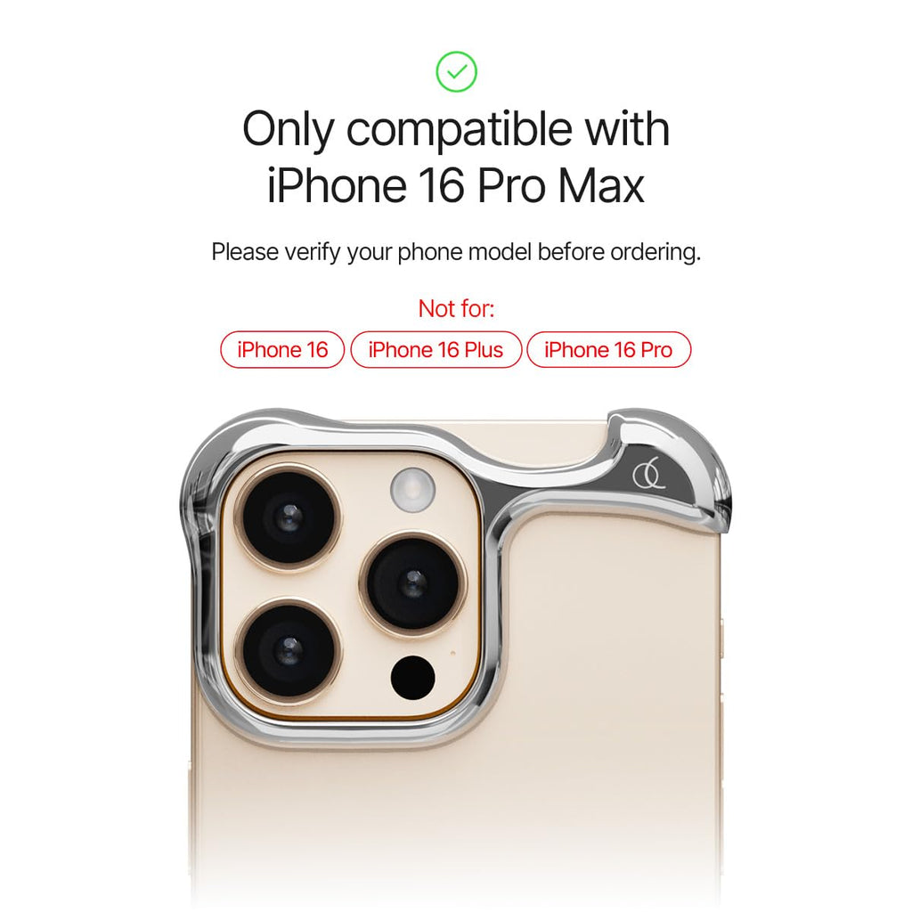 Arc Pulse Compatible with iPhone 16 Pro Max Phone Case (2024), Minimalist Protective Shock Absorption Aerospace Grade Aluminum Shells + Elastomer Inlays Easy Fit 6.9 inch (Aluminum Matte Black)