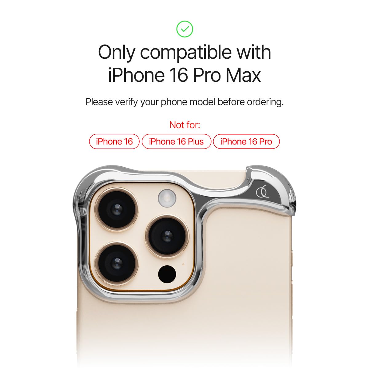 Arc Pulse Compatible with iPhone 16 Pro Max Phone Case (2024), Minimalist Protective Shock Absorption Aerospace Grade Aluminum Shells + Elastomer Inlays Easy Fit 6.9 inch (Aluminum Matte Black)