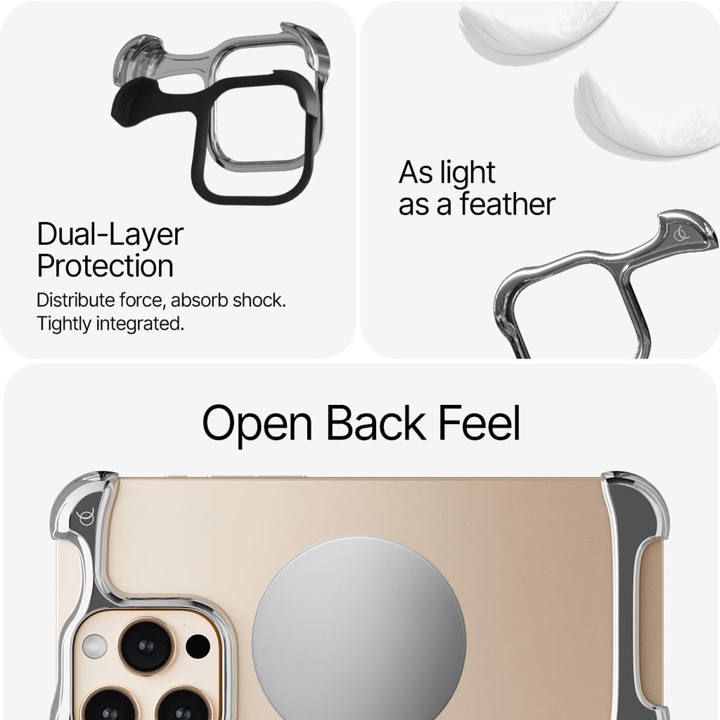 Arc Pulse Compatible with iPhone 16 Pro Max Phone Case (2024), Minimalist Protective Shock Absorption Aerospace Grade Aluminum Shells + Elastomer Inlays Easy Fit 6.9 inch (Aluminum Matte Black)