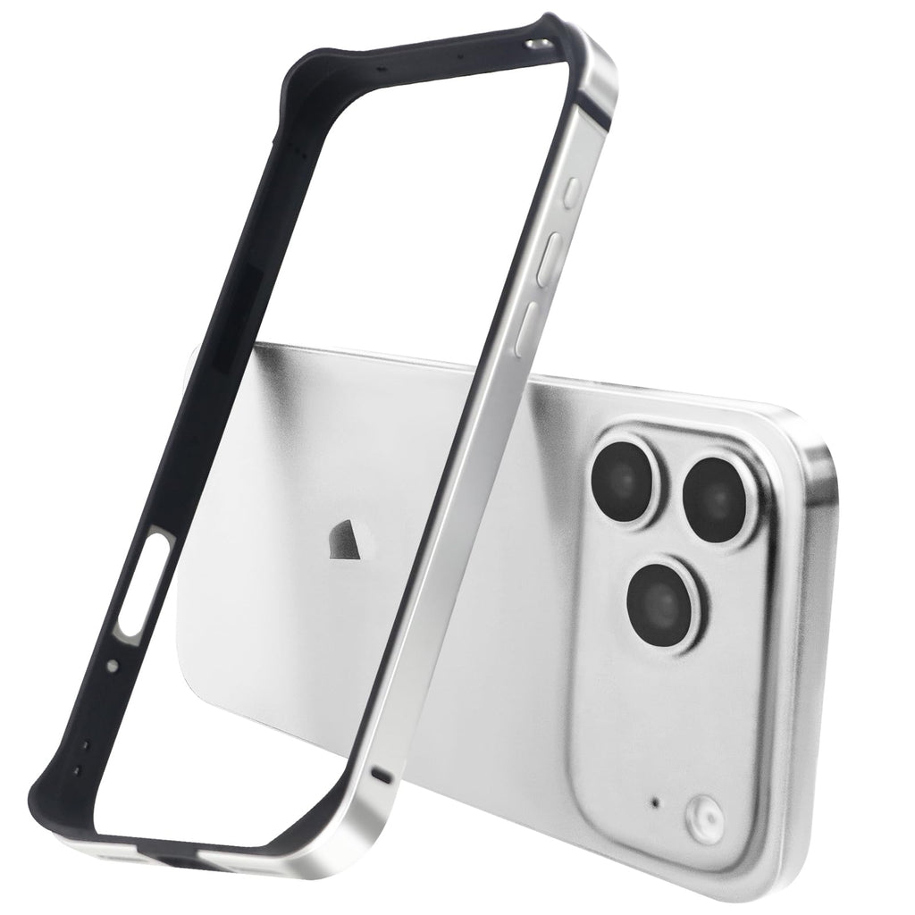 New Aluminum Frame Metal Bumper Frame Slim Hard Case Cover for iPhone17/Pro MAX, Metal Frame with Soft Inner Bumper, Raised Edge Protection (Black, for iPhone17Pro Max)