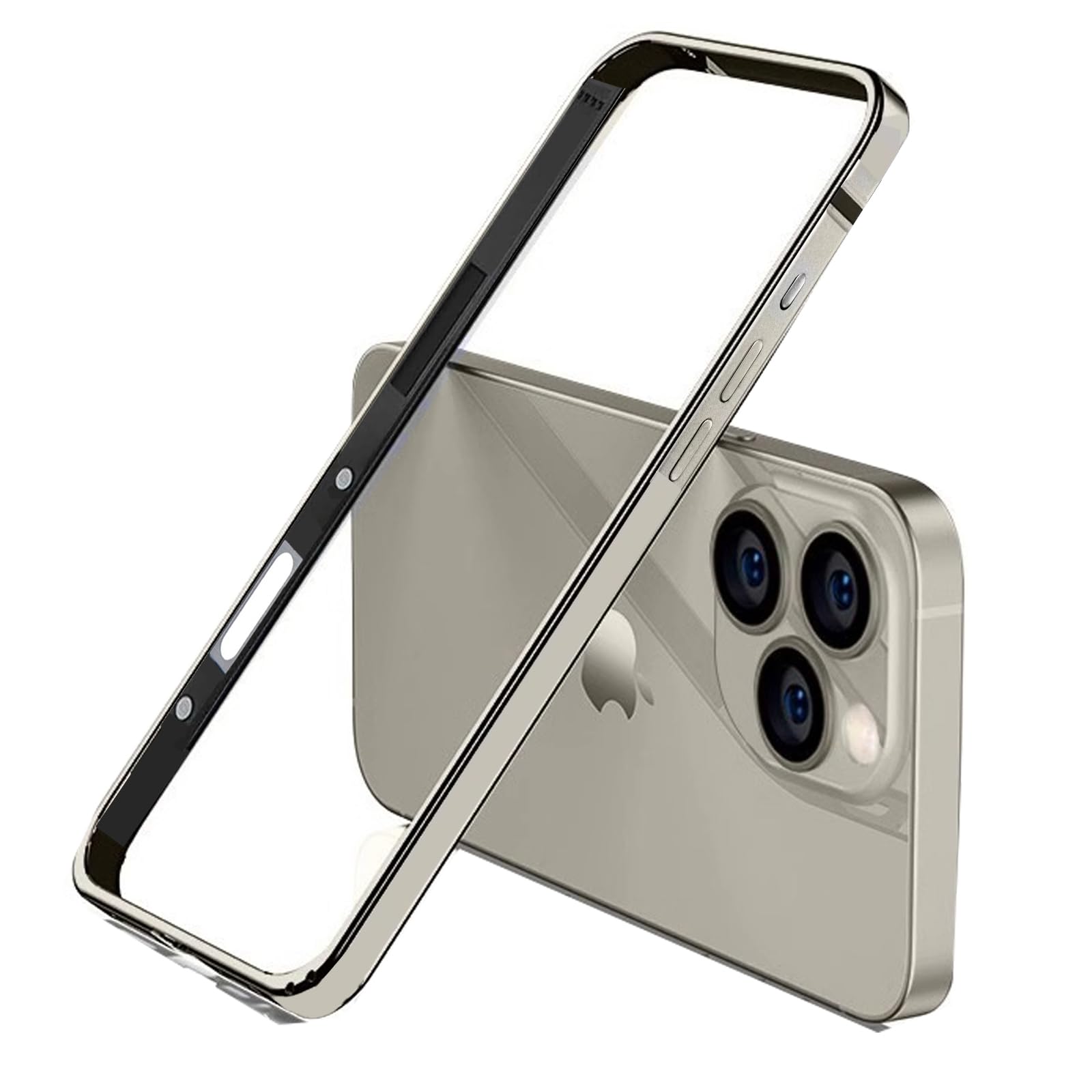 New Aluminum Frame Metal Bumper Frame Slim Hard Case Cover for iPhone17/Pro MAX, Metal Frame with Soft Inner Bumper, Raised Edge Protection (Black, for iPhone17Pro Max)