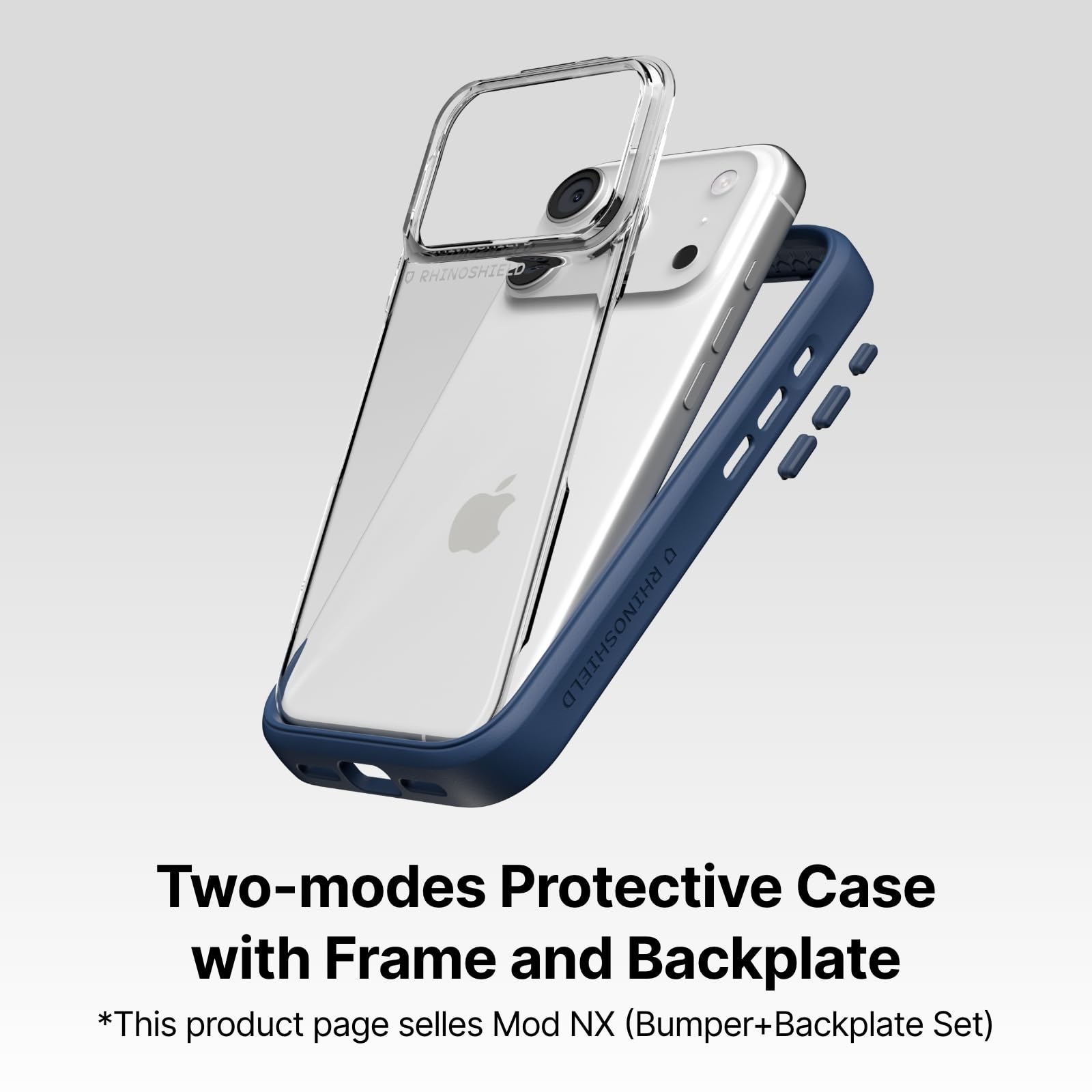 RhinoShield Phone Case Compatible with iPhone 17 Pro Max | Mod NX - Modular Protective Bumper Case Without Backplate, Slim Design, Shockproof with Military Grade Drop Protection - Graphite