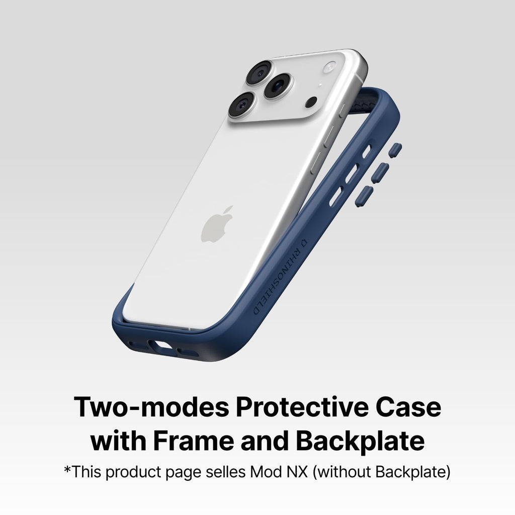 RhinoShield Phone Case Compatible with iPhone 17 Pro Max | Mod NX - Modular Protective Bumper Case Without Backplate, Slim Design, Shockproof with Military Grade Drop Protection - Graphite