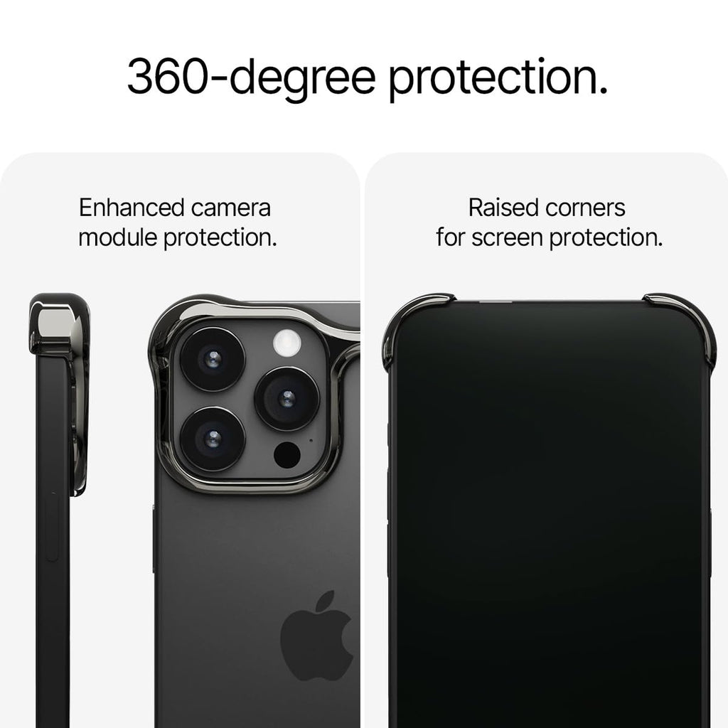 Arc Pulse Compatible with iPhone 16 Pro Max Phone Case (2024), Minimalist Protective Shock Absorption Aerospace Grade Aluminum Shells + Elastomer Inlays Easy Fit 6.9 inch (Aluminum Matte Black)