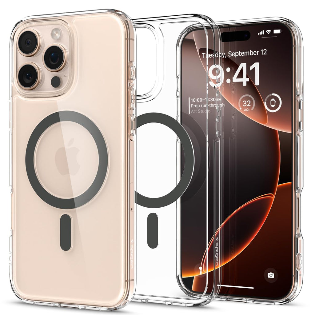 Spigen for iPhone 17 Pro Max Case, Ultra Hybrid MagFit [TPU Covered Camera Control] [Anti-Yellowing] [Compatible with Magsafe] - Clear