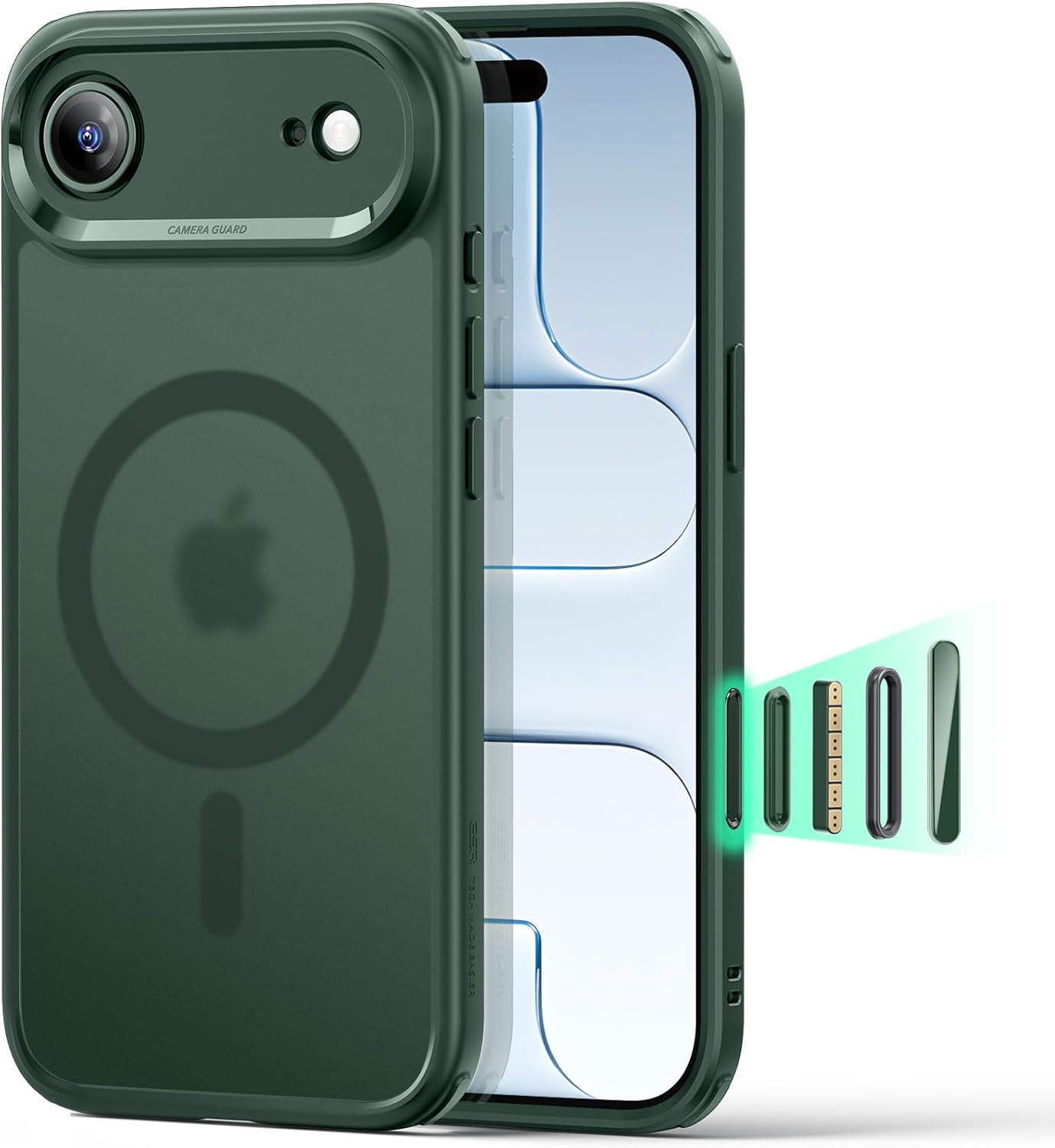 ESR for iPhone 17 Pro Max Case, Camera Control, Compatible with MagSafe, Shockproof Military-Grade Protection, Magnetic Phone Case for iPhone 17 Pro Max, Classic Hybrid Case, Clear