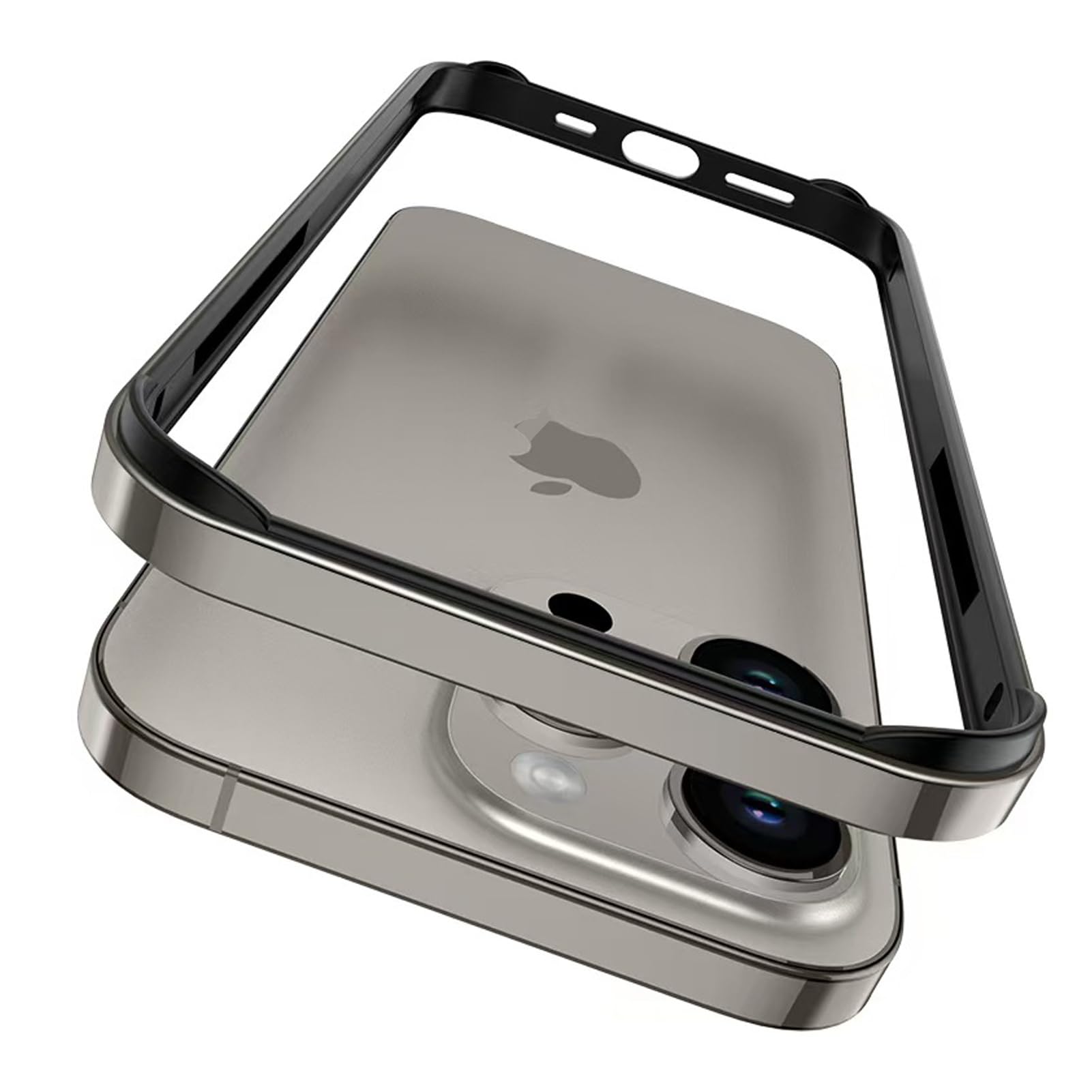 New Aluminum Frame Metal Bumper Frame Slim Hard Case Cover for iPhone17/Pro MAX, Metal Frame with Soft Inner Bumper, Raised Edge Protection (Black, for iPhone17Pro Max)