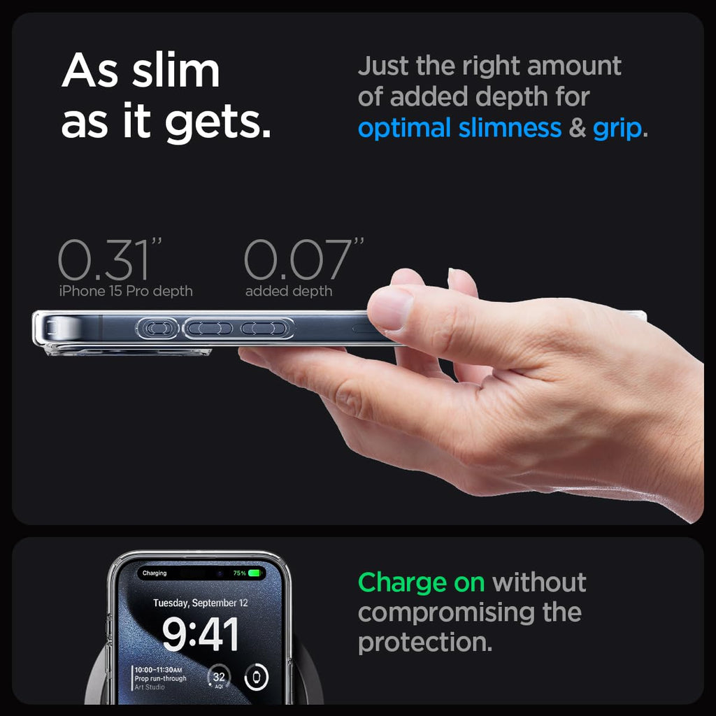 Spigen for iPhone 17 Pro Max Case, Ultra Hybrid MagFit [TPU Covered Camera Control] [Anti-Yellowing] [Compatible with Magsafe] - Clear