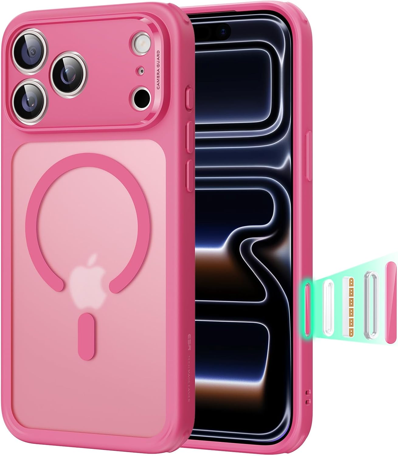 ESR for iPhone 17 Pro Max Case, Camera Control, Compatible with MagSafe, Shockproof Military-Grade Protection, Magnetic Phone Case for iPhone 17 Pro Max, Classic Hybrid Case, Clear