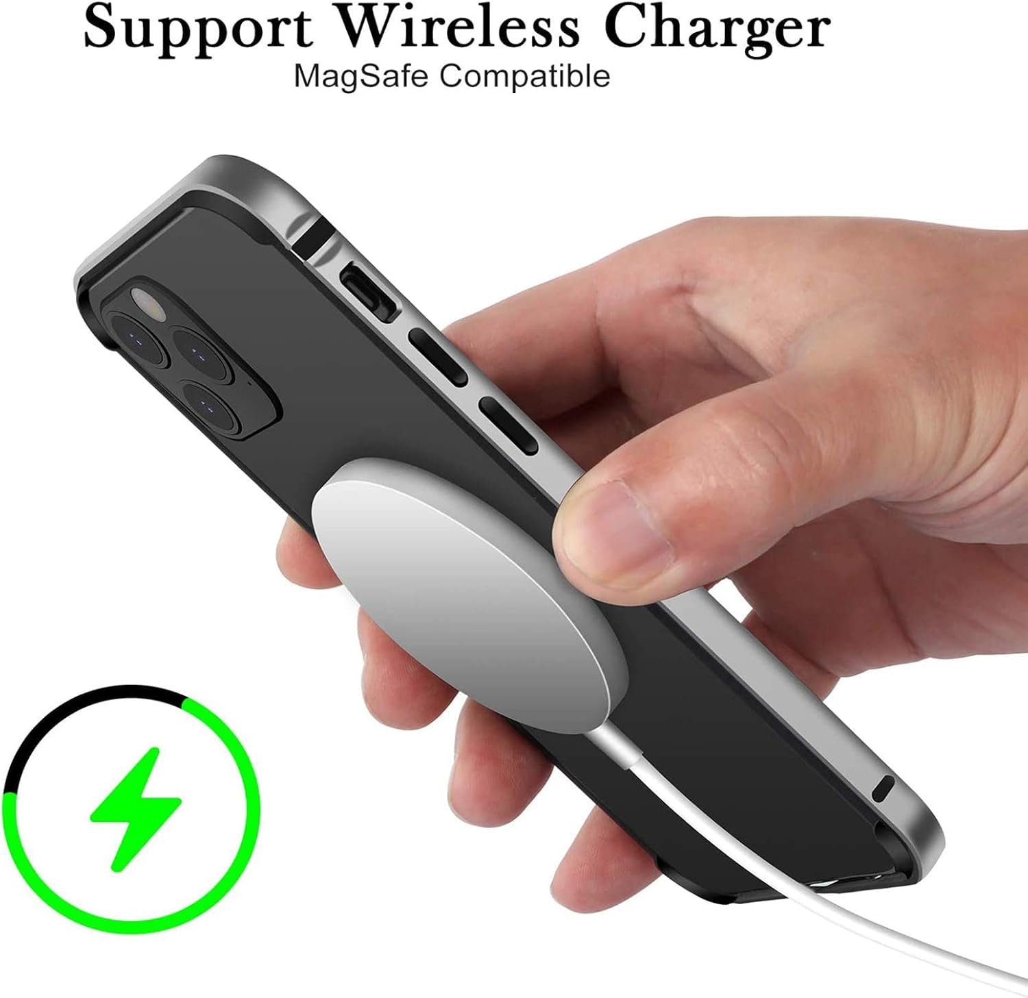 New Aluminum Frame Metal Bumper Frame Slim Hard Case Cover for iPhone17/Pro MAX, Metal Frame with Soft Inner Bumper, Raised Edge Protection (Black, for iPhone17Pro Max)