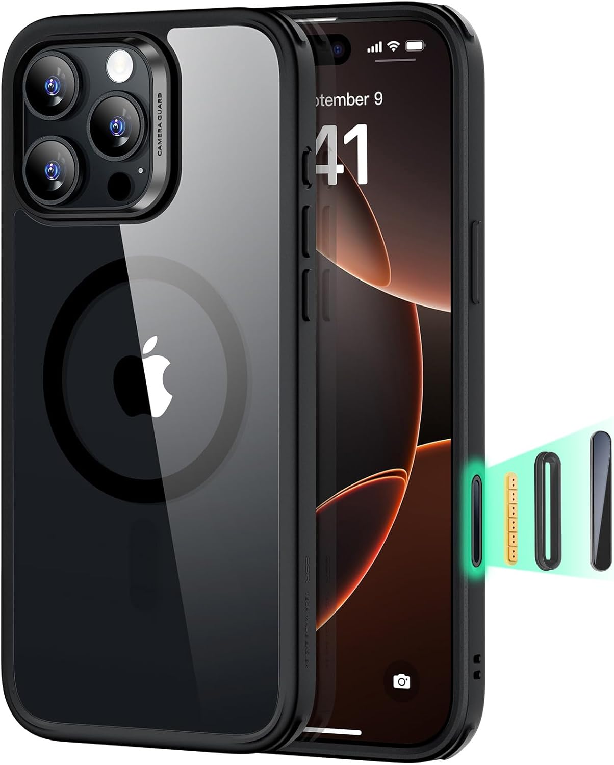 ESR for iPhone 17 Pro Max Case, Camera Control, Compatible with MagSafe, Shockproof Military-Grade Protection, Magnetic Phone Case for iPhone 17 Pro Max, Classic Hybrid Case, Clear