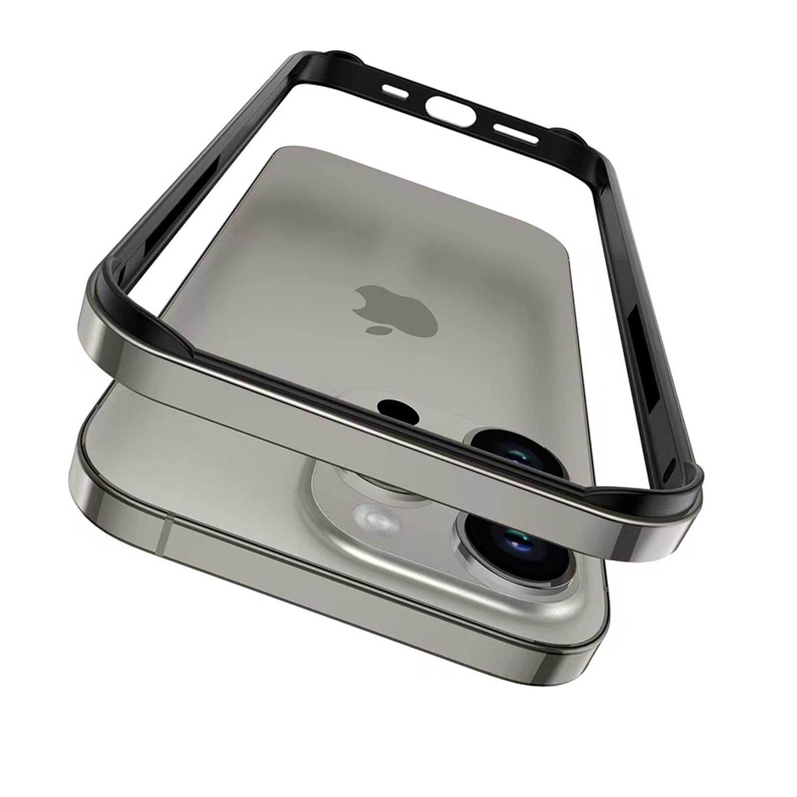 New Aluminum Frame Metal Bumper Frame Slim Hard Case Cover for iPhone17/Pro MAX, Metal Frame with Soft Inner Bumper, Raised Edge Protection (Black, for iPhone17Pro Max)