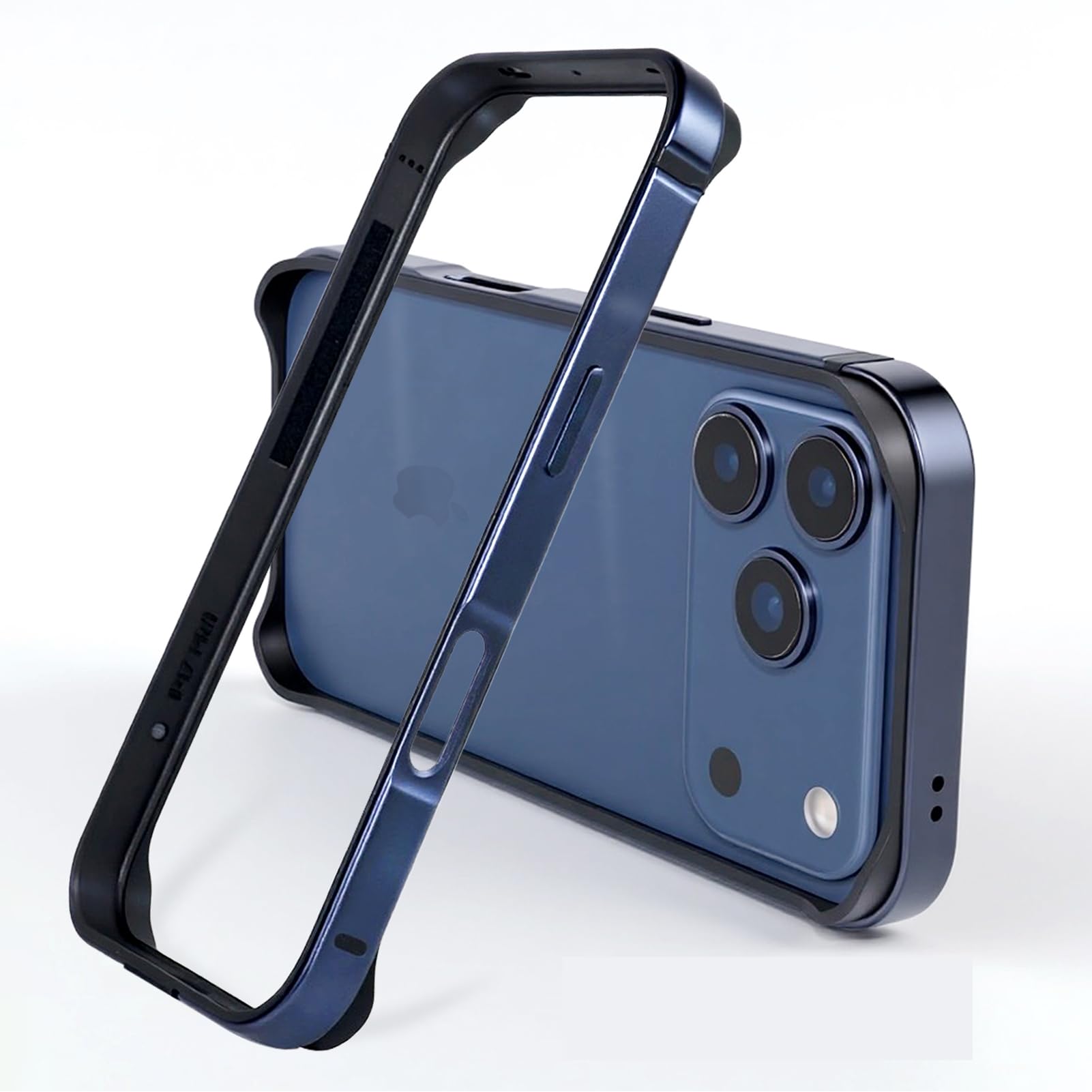 New Aluminum Frame Metal Bumper Frame Slim Hard Case Cover for iPhone17/Pro MAX, Metal Frame with Soft Inner Bumper, Raised Edge Protection (Black, for iPhone17Pro Max)