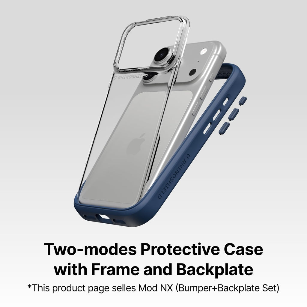 RhinoShield Phone Case Compatible with iPhone 17 Pro Max | Mod NX - Modular Protective Bumper Case Without Backplate, Slim Design, Shockproof with Military Grade Drop Protection - Graphite