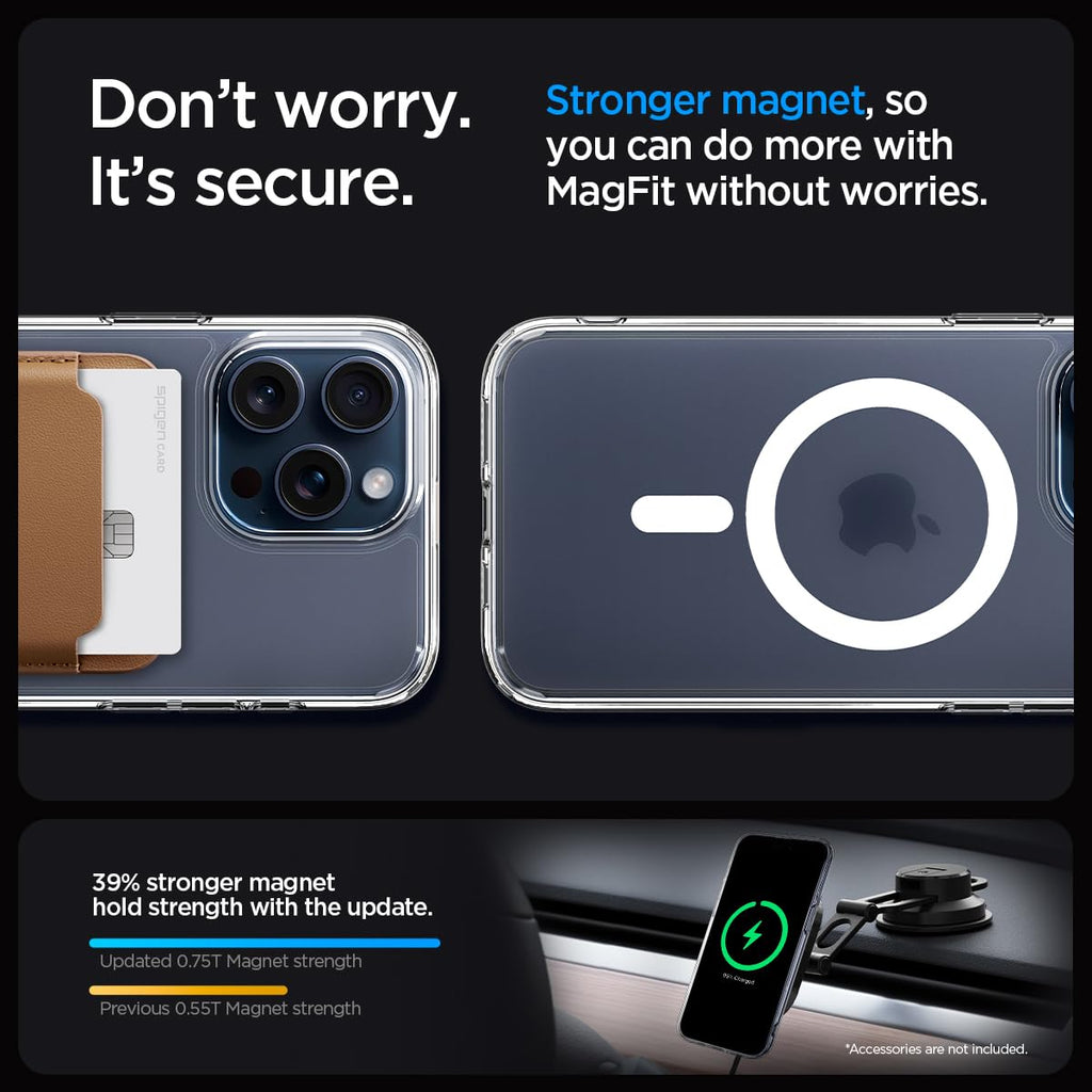 Spigen for iPhone 17 Pro Max Case, Ultra Hybrid MagFit [TPU Covered Camera Control] [Anti-Yellowing] [Compatible with Magsafe] - Clear