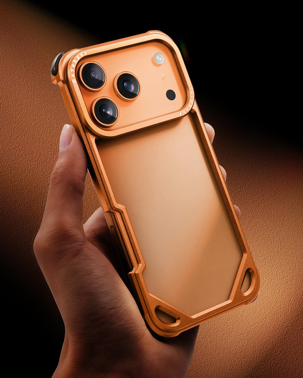 OATSBASF for iPhone 17 Pro Max Bumper Case, No Back Design, Aluminum Frame Slim Fit, Compatible with MagSafe, 4 Corner Shockproof Protection, Natural Titanium