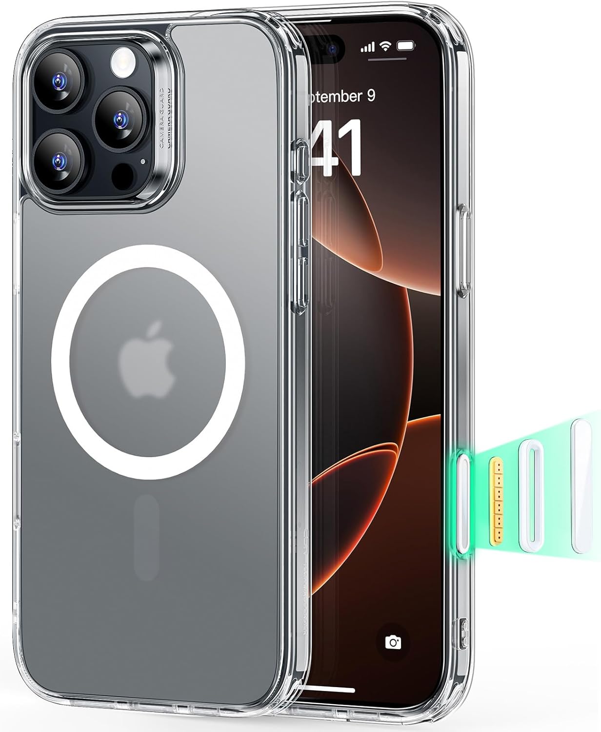 ESR for iPhone 17 Pro Max Case, Camera Control, Compatible with MagSafe, Shockproof Military-Grade Protection, Magnetic Phone Case for iPhone 17 Pro Max, Classic Hybrid Case, Clear