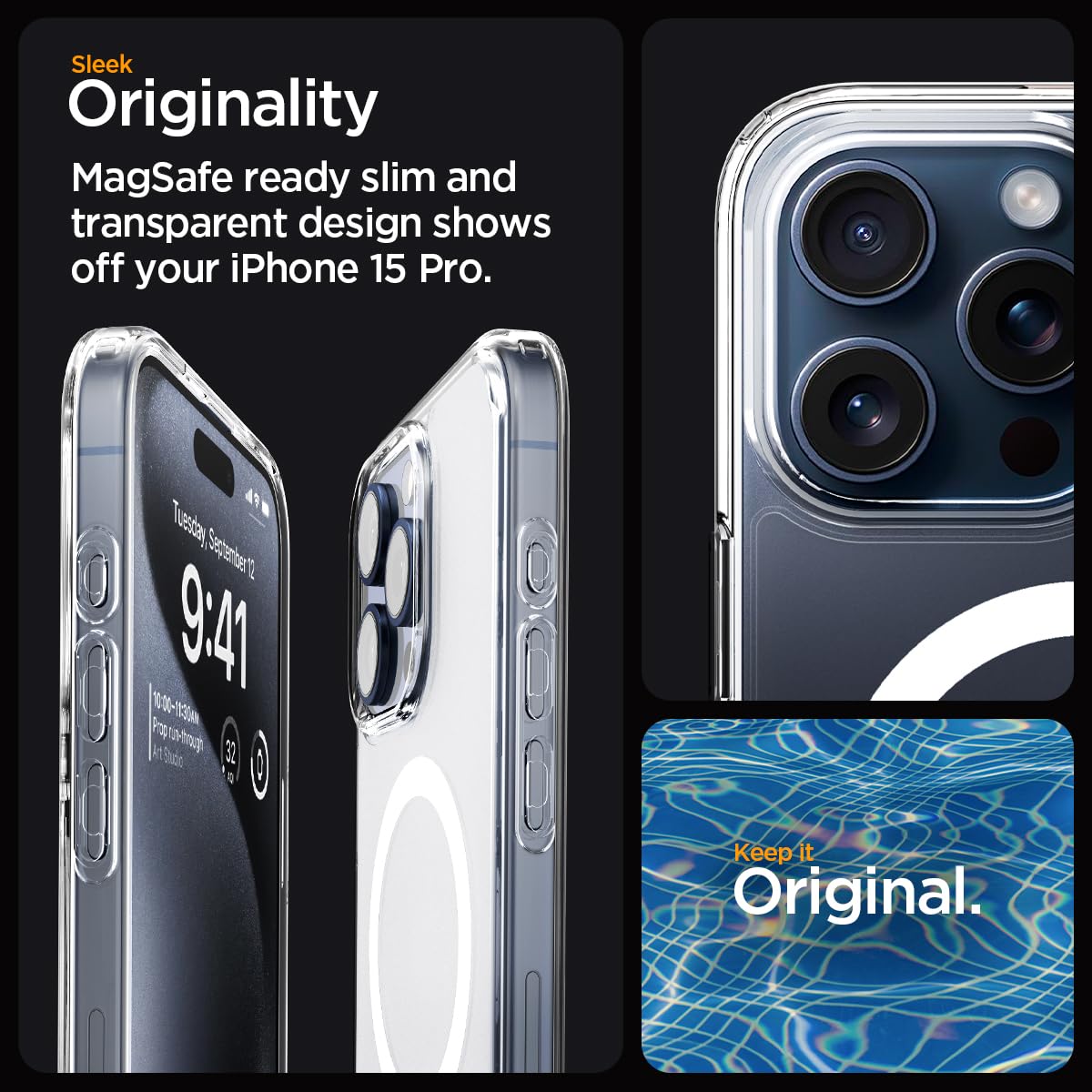 Spigen for iPhone 17 Pro Max Case, Ultra Hybrid MagFit [TPU Covered Camera Control] [Anti-Yellowing] [Compatible with Magsafe] - Clear