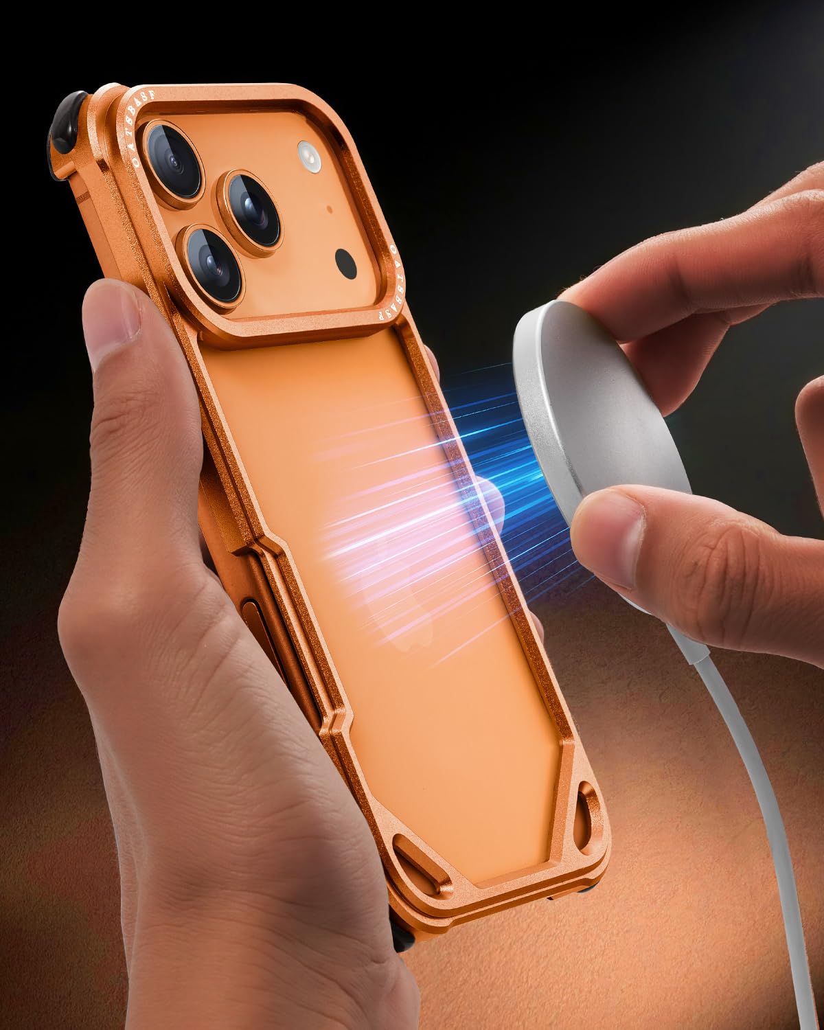 OATSBASF for iPhone 17 Pro Max Bumper Case, No Back Design, Aluminum Frame Slim Fit, Compatible with MagSafe, 4 Corner Shockproof Protection, Natural Titanium