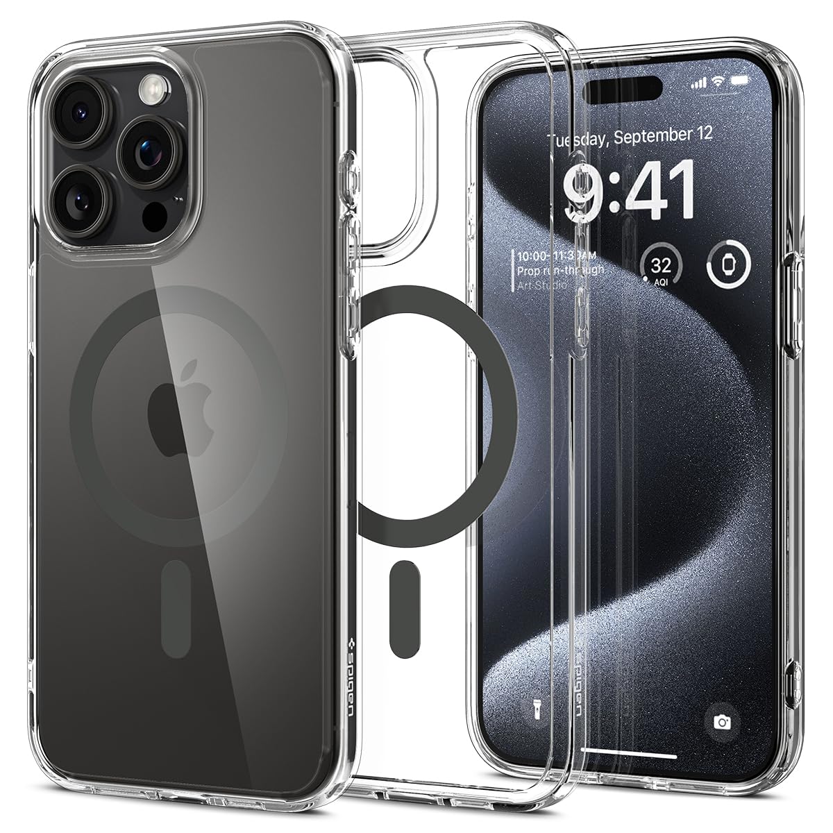Spigen for iPhone 17 Pro Max Case, Ultra Hybrid MagFit [TPU Covered Camera Control] [Anti-Yellowing] [Compatible with Magsafe] - Clear