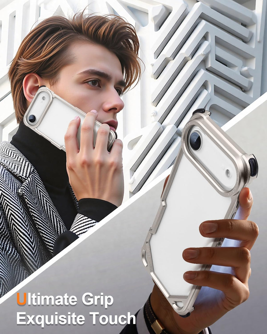 OATSBASF for iPhone 17 Pro Max Bumper Case, No Back Design, Aluminum Frame Slim Fit, Compatible with MagSafe, 4 Corner Shockproof Protection, Natural Titanium