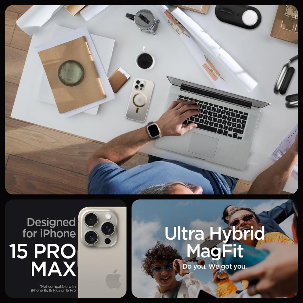 Spigen for iPhone 17 Pro Max Case, Ultra Hybrid MagFit [TPU Covered Camera Control] [Anti-Yellowing] [Compatible with Magsafe] - Clear