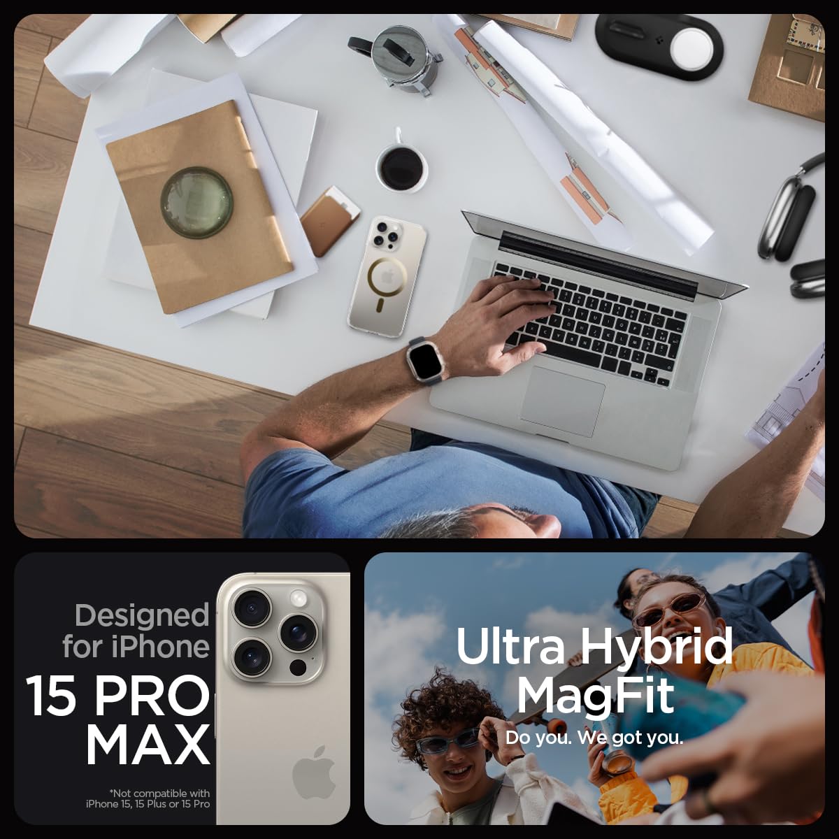Spigen for iPhone 17 Pro Max Case, Ultra Hybrid MagFit [TPU Covered Camera Control] [Anti-Yellowing] [Compatible with Magsafe] - Clear