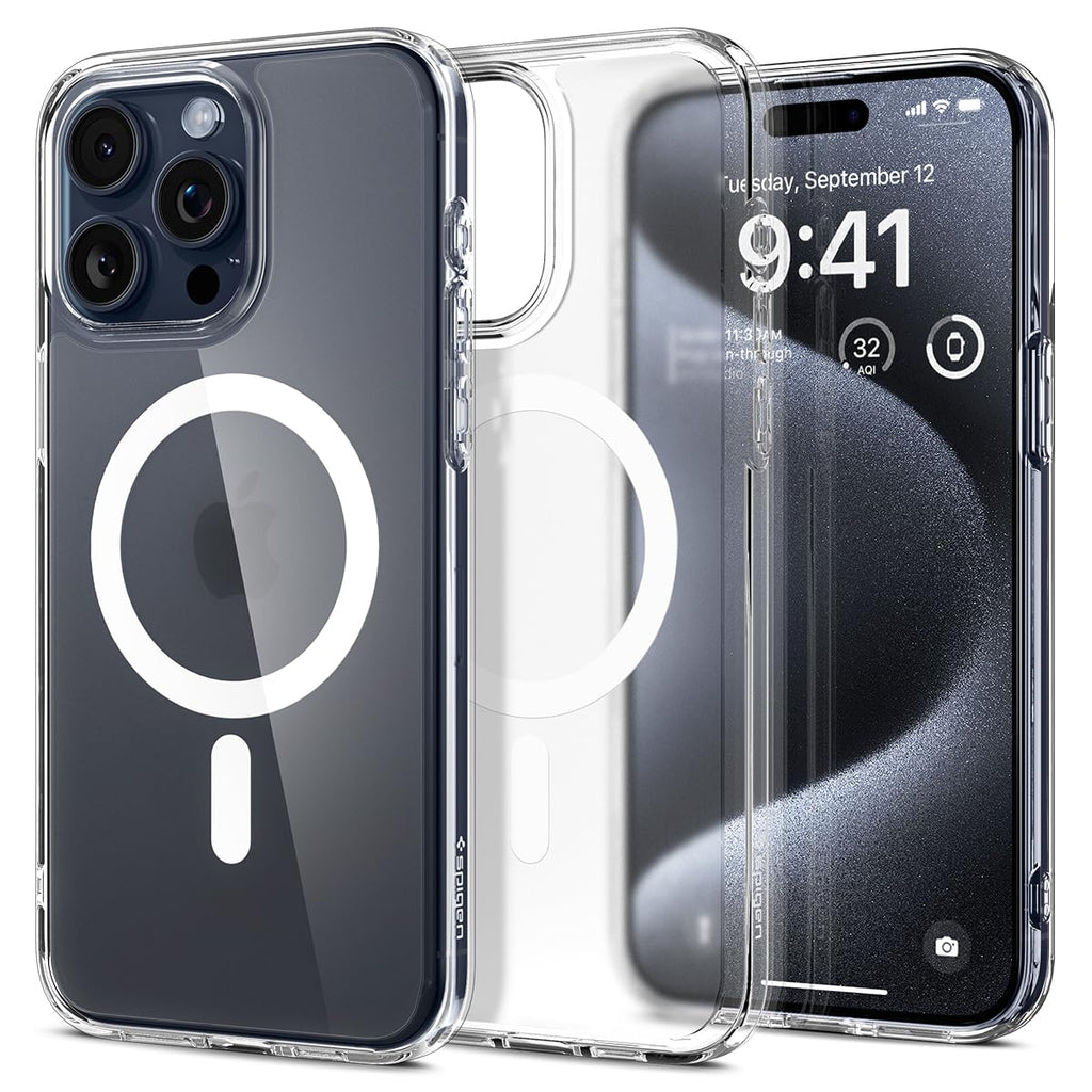 Spigen for iPhone 17 Pro Max Case, Ultra Hybrid MagFit [TPU Covered Camera Control] [Anti-Yellowing] [Compatible with Magsafe] - Clear