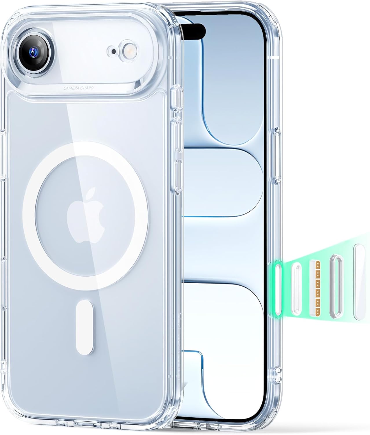 ESR for iPhone 17 Pro Max Case, Camera Control, Compatible with MagSafe, Shockproof Military-Grade Protection, Magnetic Phone Case for iPhone 17 Pro Max, Classic Hybrid Case, Clear