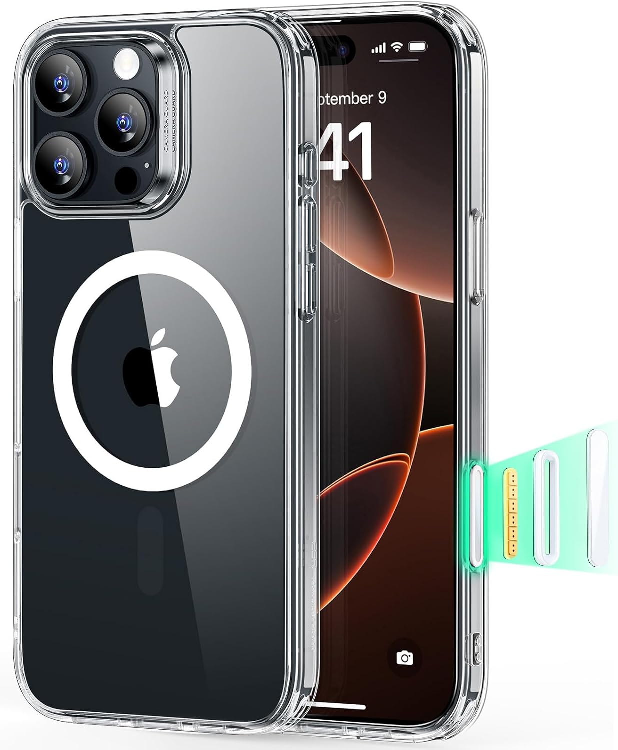 ESR for iPhone 17 Pro Max Case, Camera Control, Compatible with MagSafe, Shockproof Military-Grade Protection, Magnetic Phone Case for iPhone 17 Pro Max, Classic Hybrid Case, Clear
