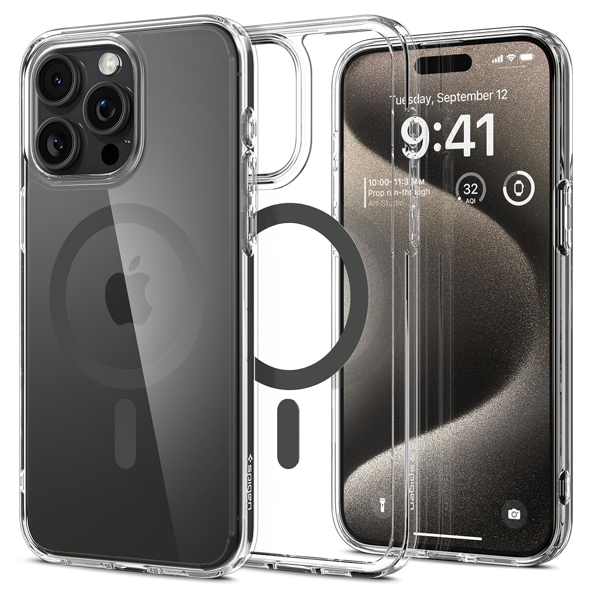 Spigen for iPhone 17 Pro Max Case, Ultra Hybrid MagFit [TPU Covered Camera Control] [Anti-Yellowing] [Compatible with Magsafe] - Clear