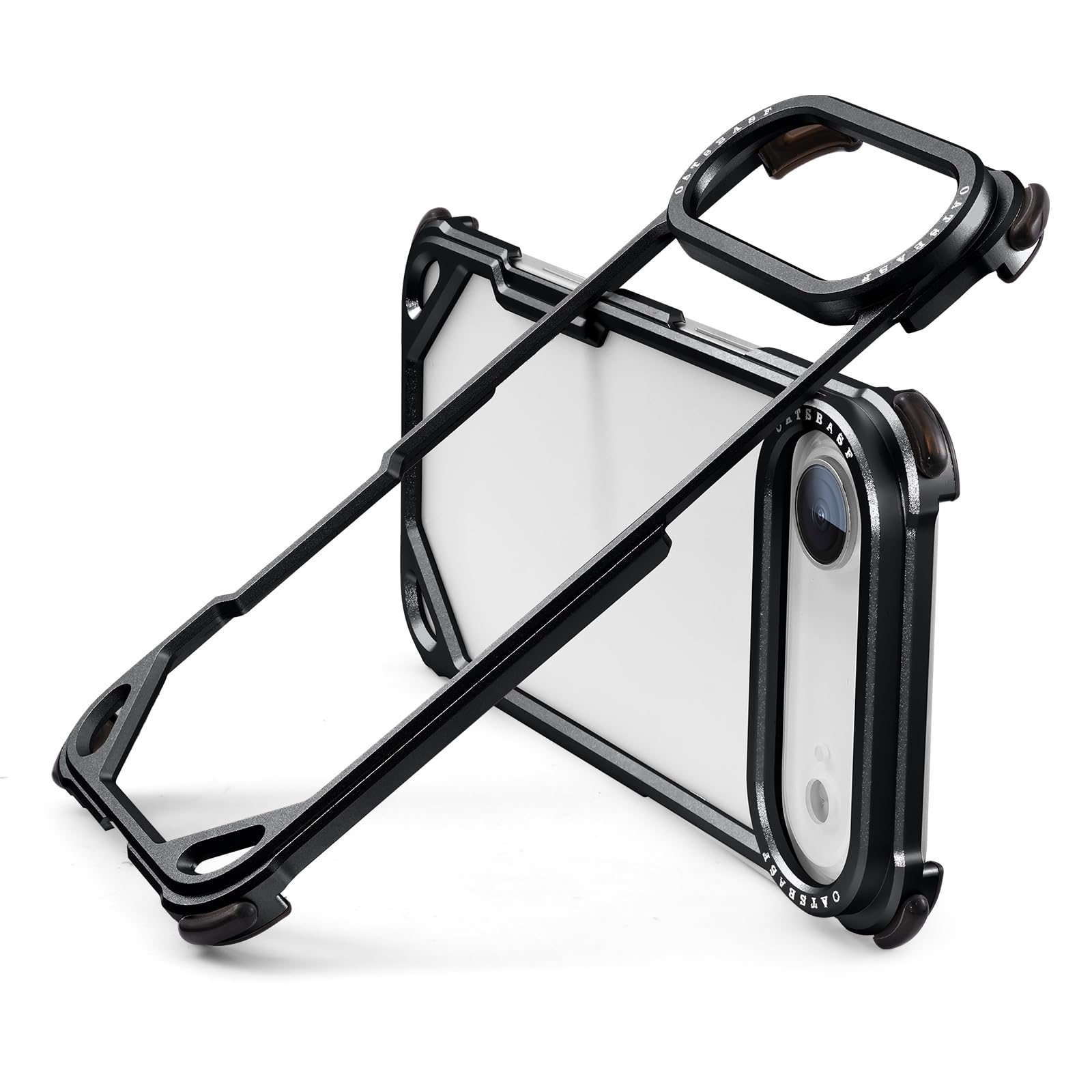 OATSBASF for iPhone 17 Pro Max Bumper Case, No Back Design, Aluminum Frame Slim Fit, Compatible with MagSafe, 4 Corner Shockproof Protection, Natural Titanium