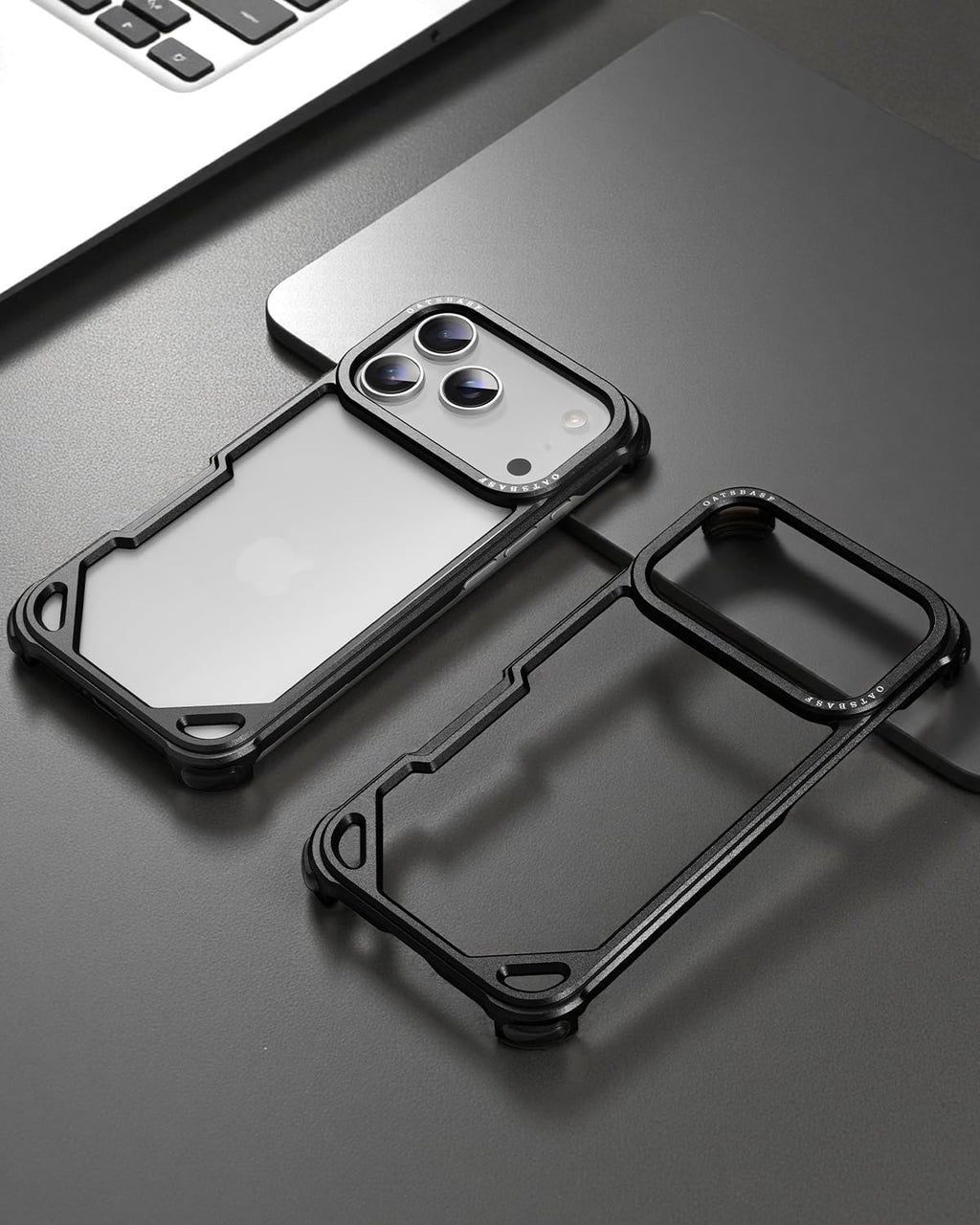 OATSBASF for iPhone 17 Pro Max Bumper Case, No Back Design, Aluminum Frame Slim Fit, Compatible with MagSafe, 4 Corner Shockproof Protection, Natural Titanium