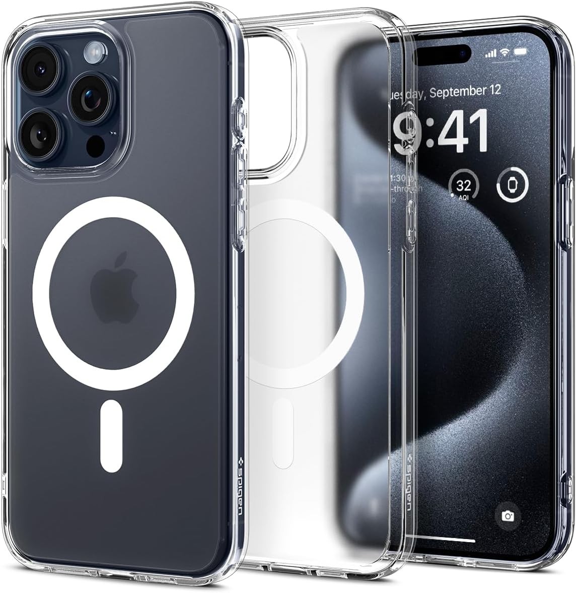 Spigen for iPhone 17 Pro Max Case, Ultra Hybrid MagFit [TPU Covered Camera Control] [Anti-Yellowing] [Compatible with Magsafe] - Clear