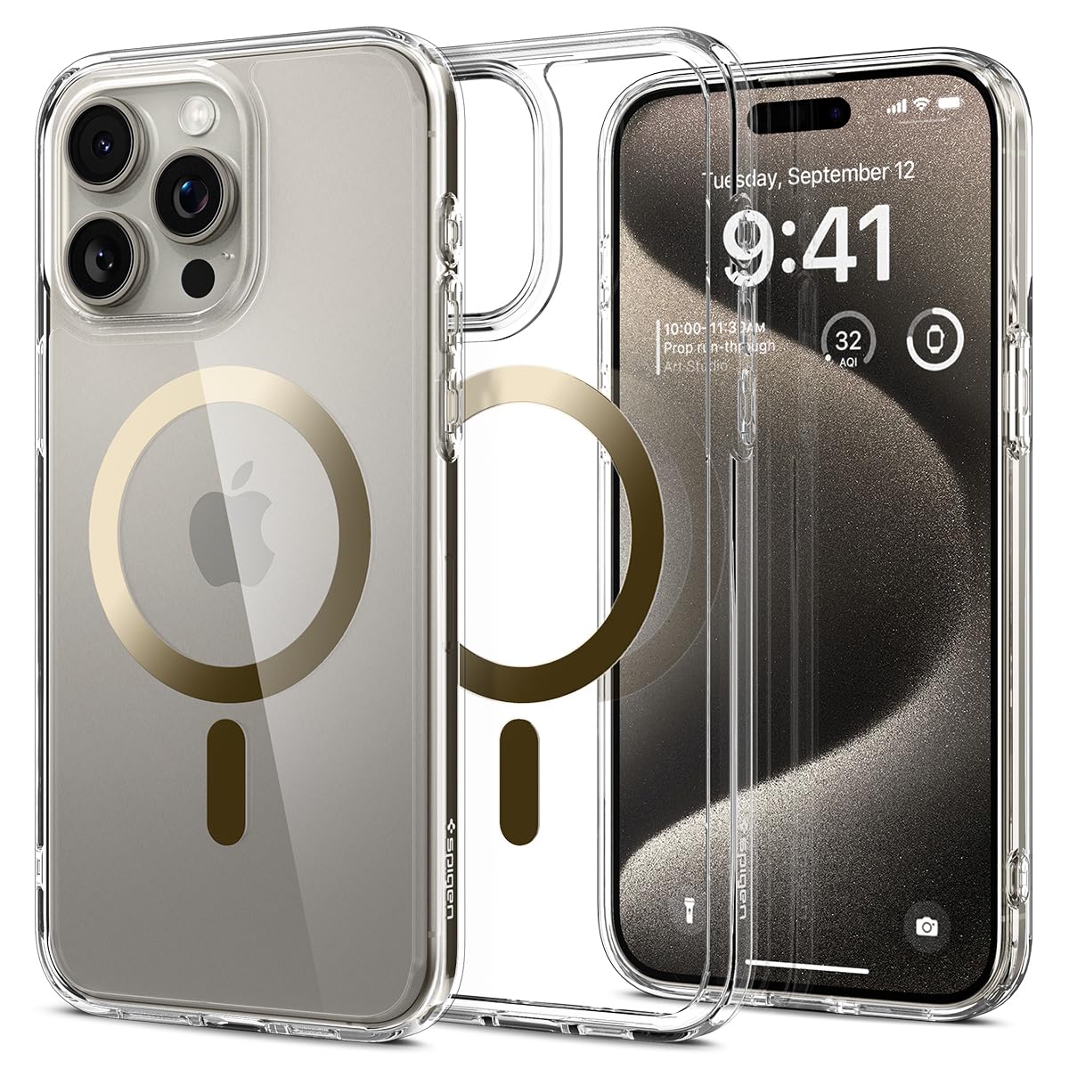 Spigen for iPhone 17 Pro Max Case, Ultra Hybrid MagFit [TPU Covered Camera Control] [Anti-Yellowing] [Compatible with Magsafe] - Clear
