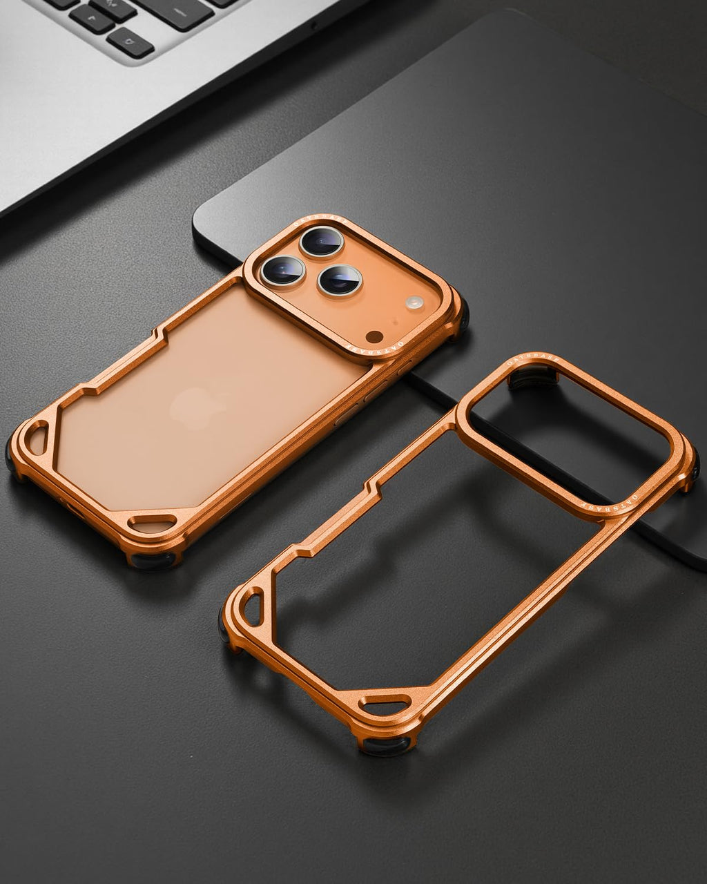 OATSBASF for iPhone 17 Pro Max Bumper Case, No Back Design, Aluminum Frame Slim Fit, Compatible with MagSafe, 4 Corner Shockproof Protection, Natural Titanium