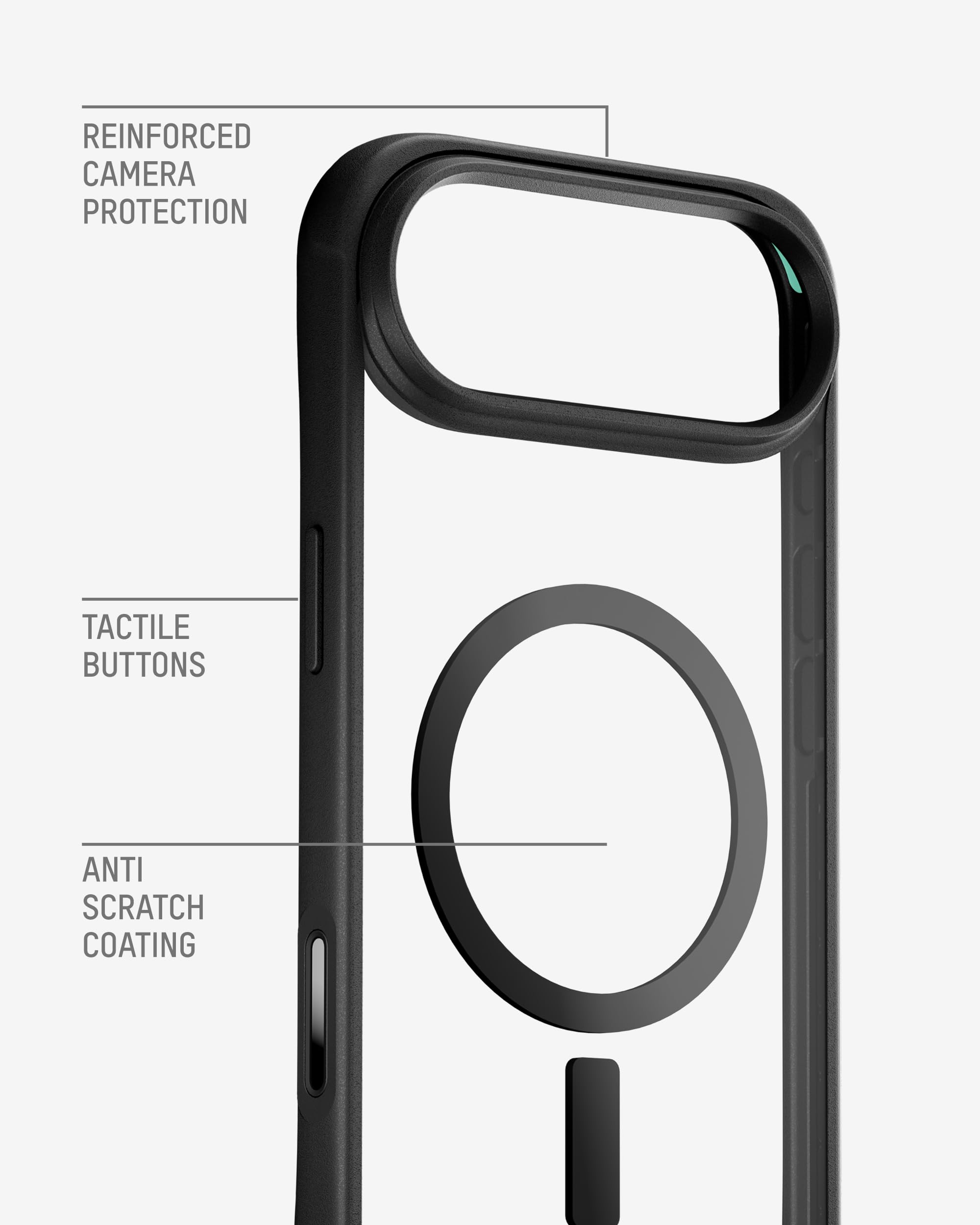 Mous for iPhone 17 Pro Max Case Clear, Compatible with MagSafe [Camera Control Cover] - Clarity - Anti-Yellowing Shockproof Cover for iPhone 17 Pro Max - Scratch Resistant Crystal Clear & Slim Design