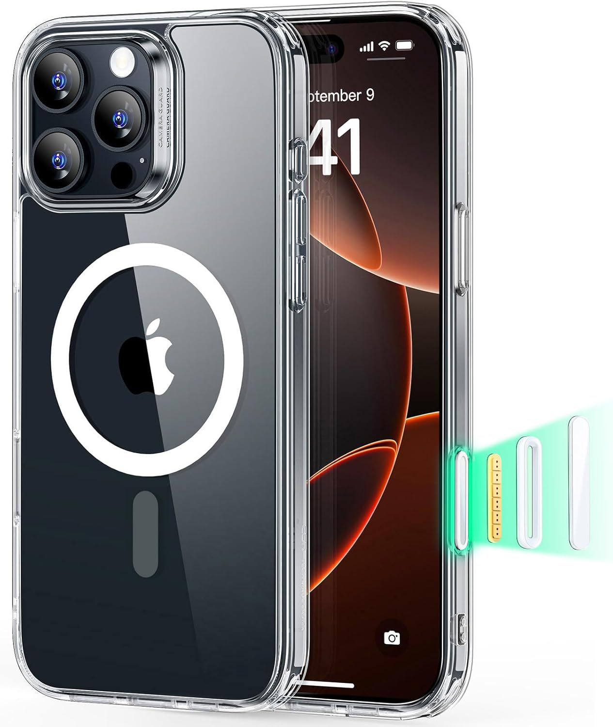 ESR for iPhone 17 Pro Max Case, Camera Control, Compatible with MagSafe, Shockproof Military-Grade Protection, Magnetic Phone Case for iPhone 17 Pro Max, Classic Hybrid Case, Clear