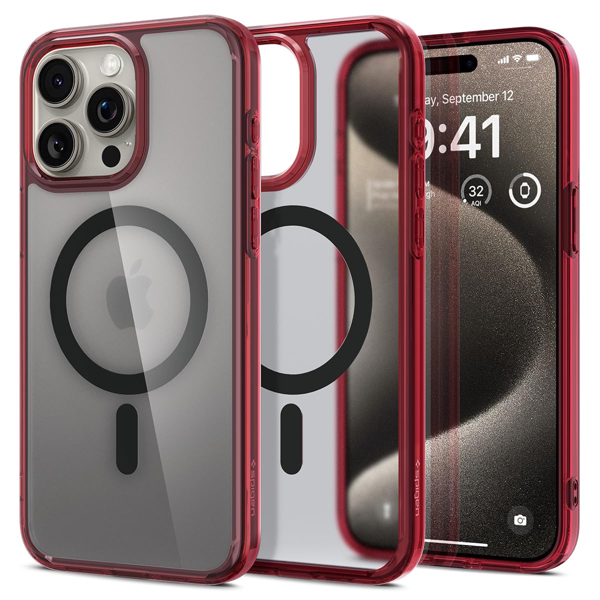 Spigen for iPhone 17 Pro Max Case, Ultra Hybrid MagFit [TPU Covered Camera Control] [Anti-Yellowing] [Compatible with Magsafe] - Clear