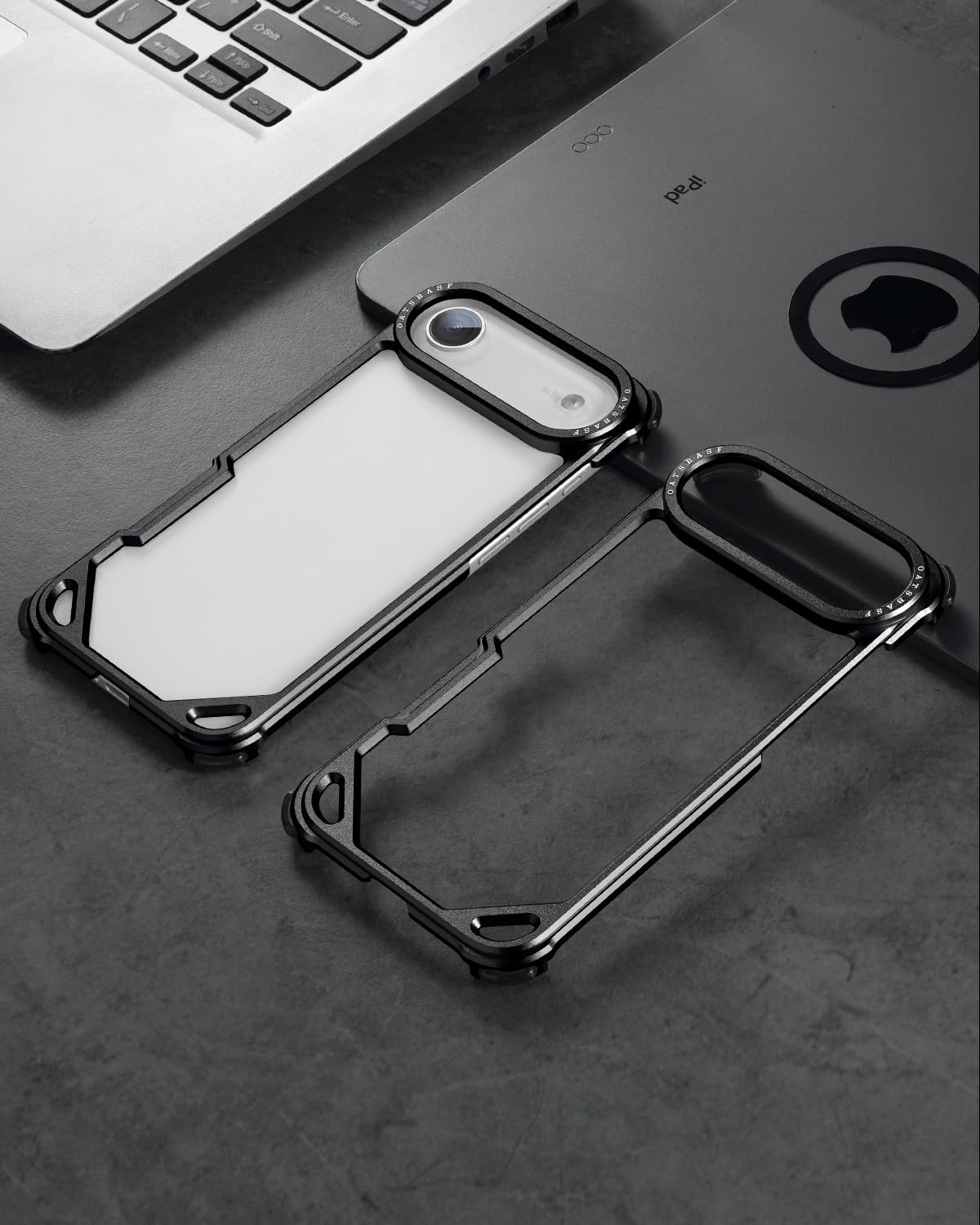 OATSBASF for iPhone 17 Pro Max Bumper Case, No Back Design, Aluminum Frame Slim Fit, Compatible with MagSafe, 4 Corner Shockproof Protection, Natural Titanium