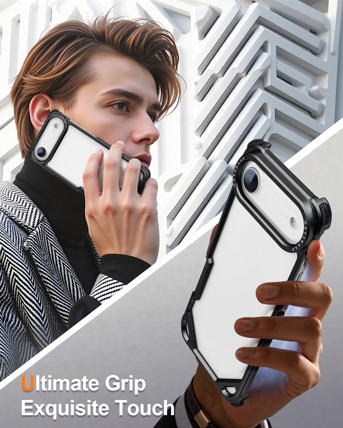 OATSBASF for iPhone 17 Pro Max Bumper Case, No Back Design, Aluminum Frame Slim Fit, Compatible with MagSafe, 4 Corner Shockproof Protection, Natural Titanium