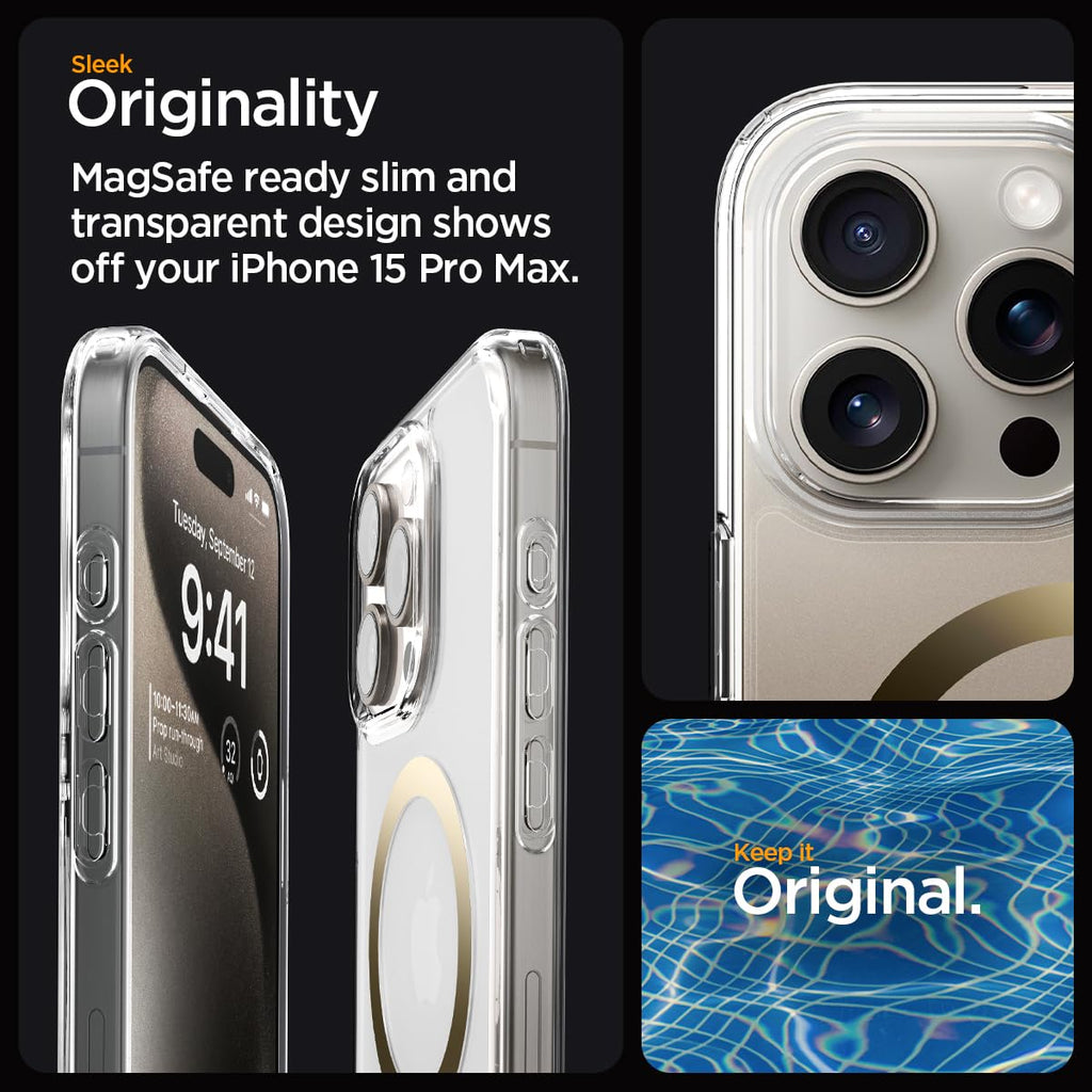 Spigen for iPhone 17 Pro Max Case, Ultra Hybrid MagFit [TPU Covered Camera Control] [Anti-Yellowing] [Compatible with Magsafe] - Clear