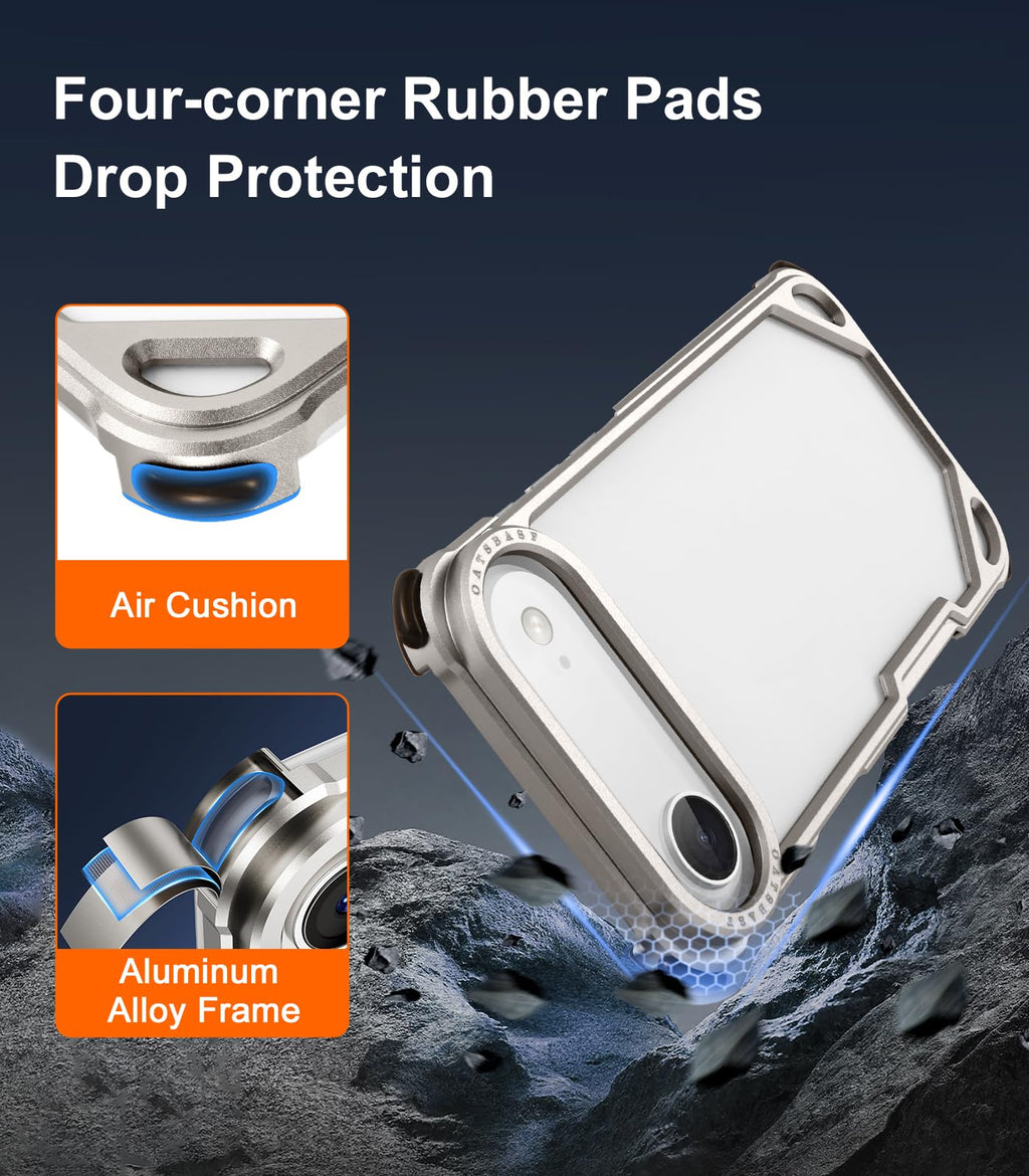 OATSBASF for iPhone 17 Pro Max Bumper Case, No Back Design, Aluminum Frame Slim Fit, Compatible with MagSafe, 4 Corner Shockproof Protection, Natural Titanium