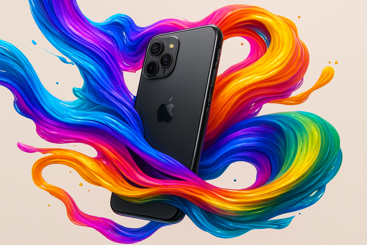 iphone flowing through streams of color